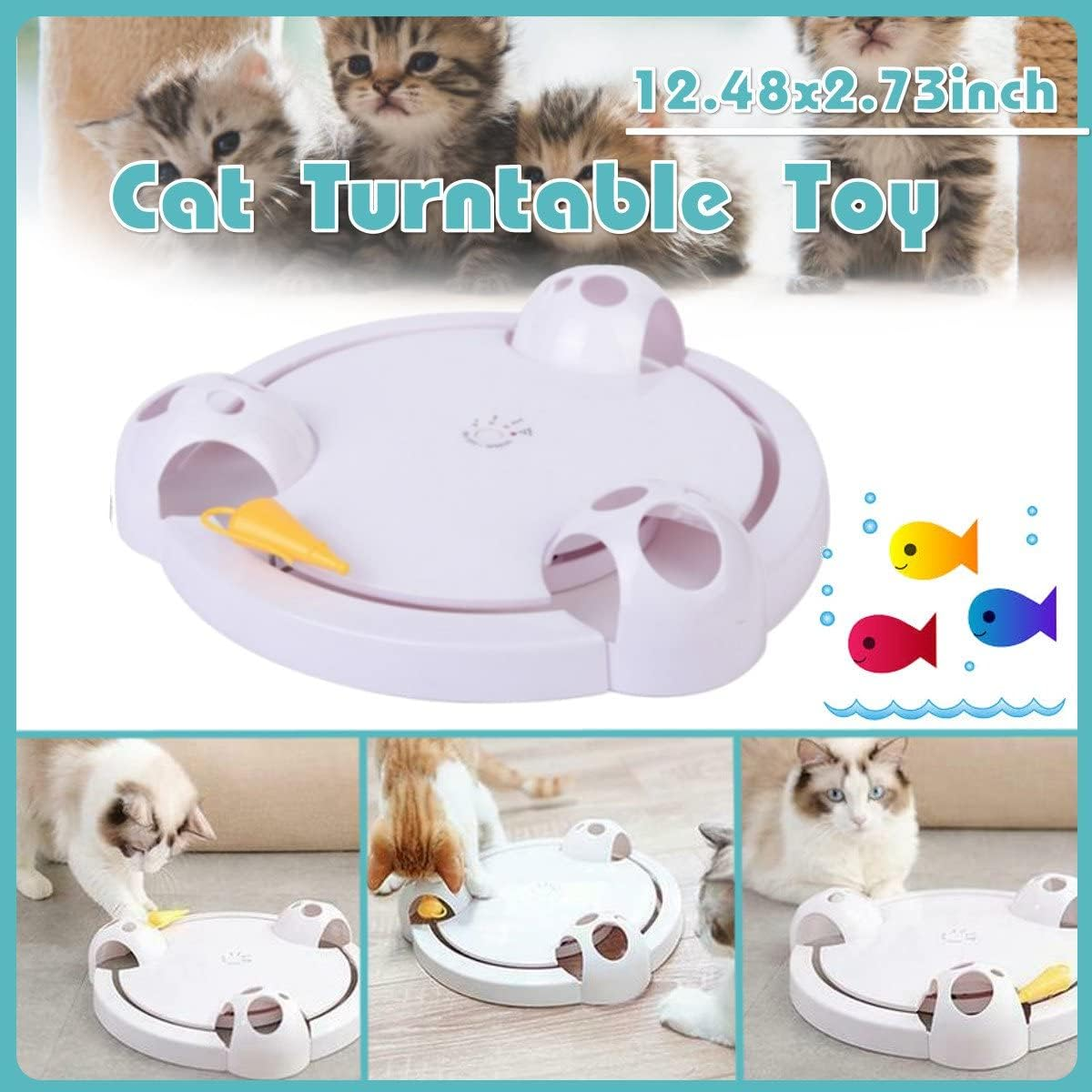 EZONEDEAL Cat Toys Interactive, Automatic Cat Scratch Mouse Game Disc Cat Toys Joy Disc Mouse Turntable Board Electric Amusement Plate Non-Slip and Durable Multi-Mode to Improve Intelligence for Indoor Cats image number 3
