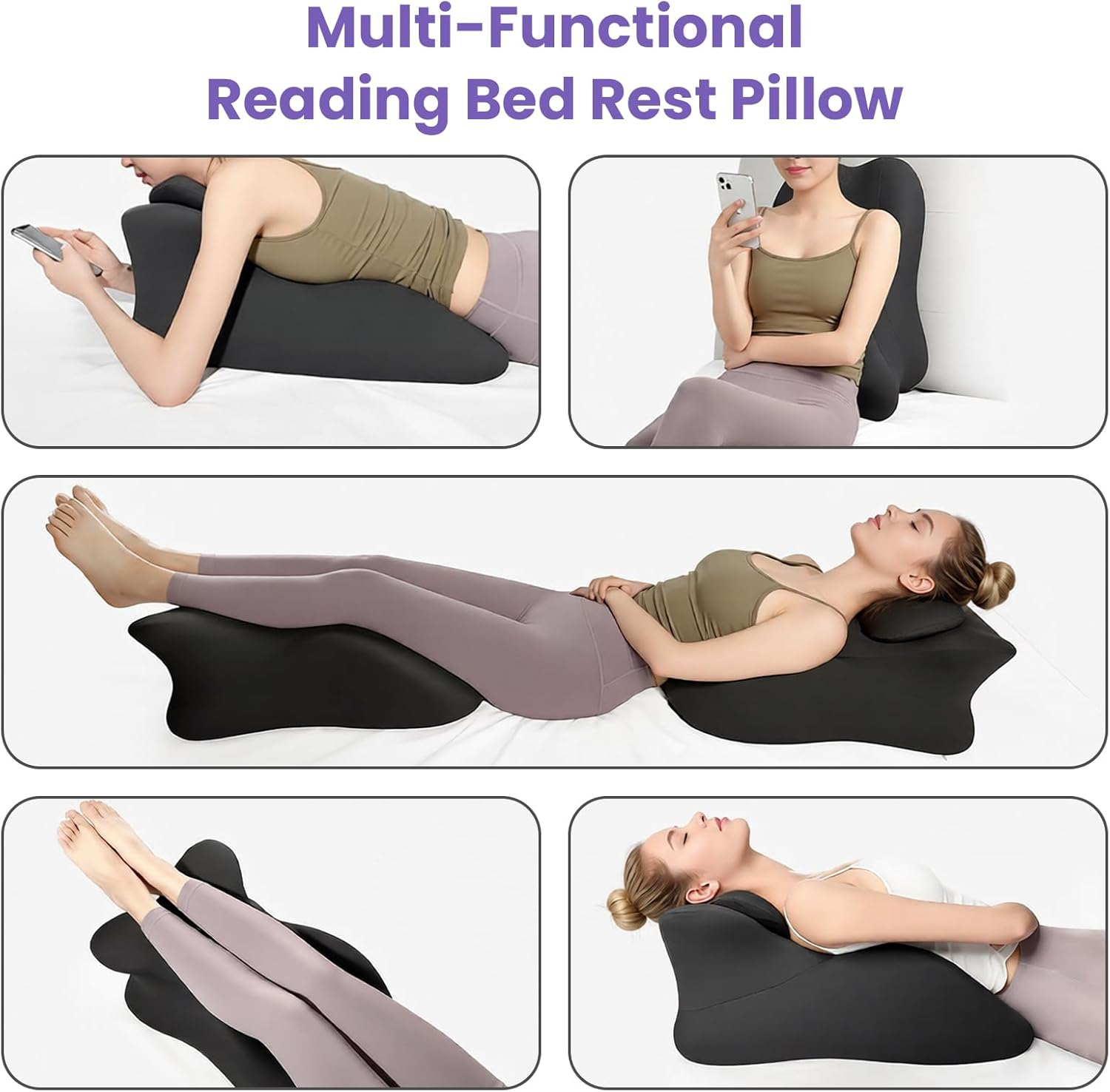 Uandhome Butt Cushion for Couples, Couples Butt Cushion for Pregnant Women,Sturdy Design, Intimacy Pillow, Wedge Pillow Memory Foam, Recovers after Impact, Provides Intimacy Support (Black) image number 1