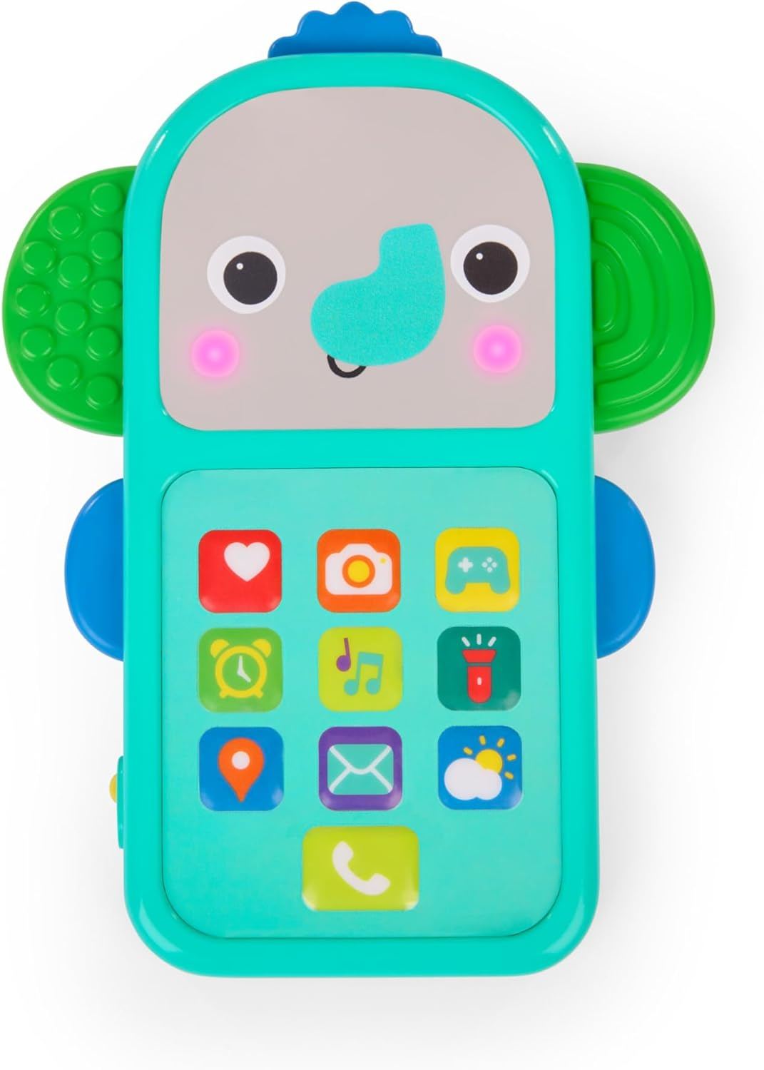 Bright Starts Elephone Baby Phone Toy for Mini-Me Fun with Music and 20+ Sound Effects, 6 Months & Up
