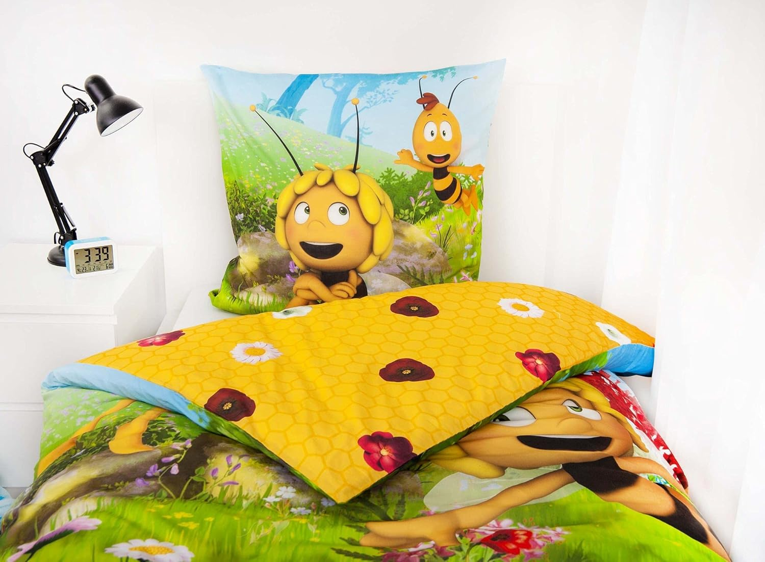 Klaus Herding Gmbh Maya the Bee Reversible Bed Linen 80 X 80 Cm + 135 X 200 Cm 100% Cotton image number 5