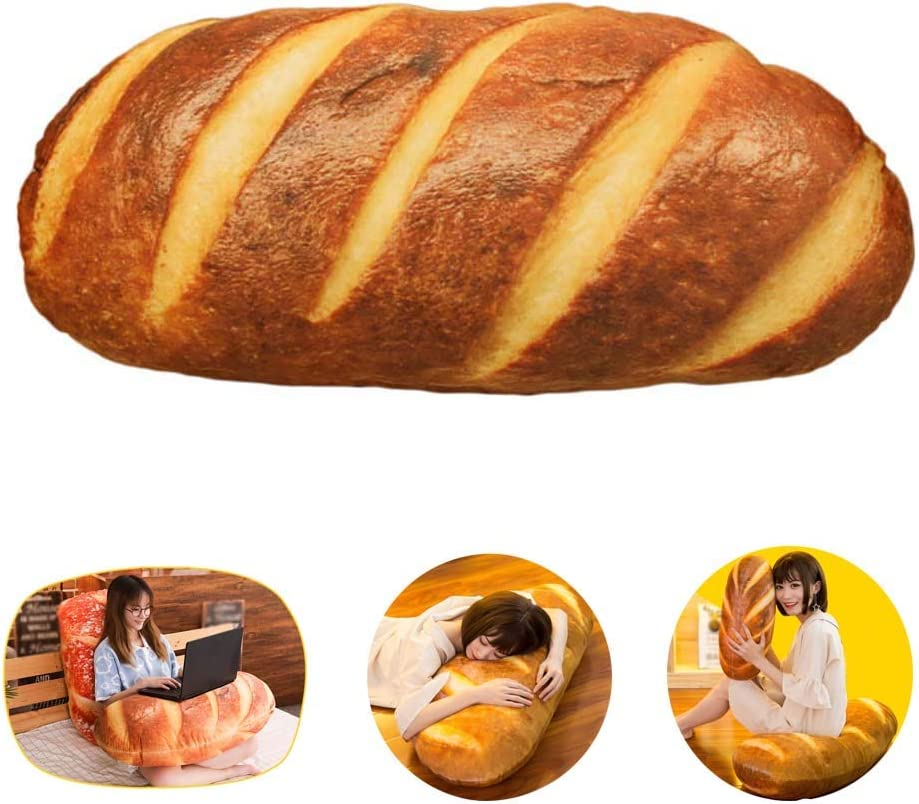 LZYMSZ 3D Simulation Bread Pillow, Plush Stuffed Food Lumbar Back Cushion,Soft 3D Butter Bread Cushion Throw Pillow for Sofa /Home Bedroom/ Office/ Dormitory in Valentine'S Day, Christmas, Birthday (23.6'') image number 5