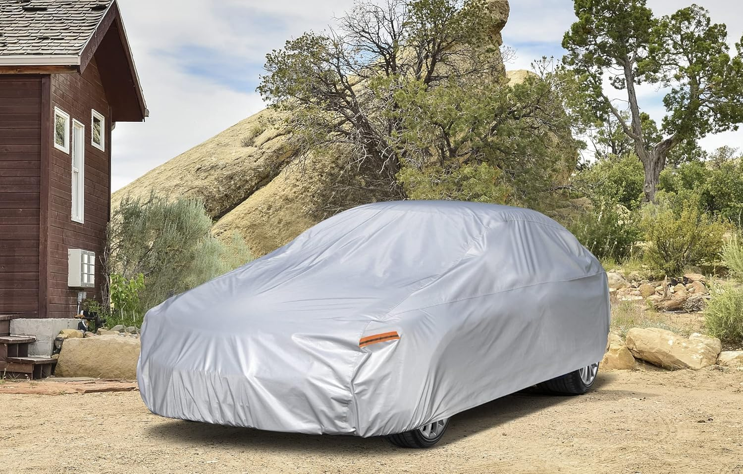 Dsocool 6 Layers Car Cover Waterproof All Weather for Automobiles, Outdoor Full Cover Rain Sun UV Protection with Zipper Cotton, Universal Fit for Sedan and Suvs (For SUV, YXL) image number 5