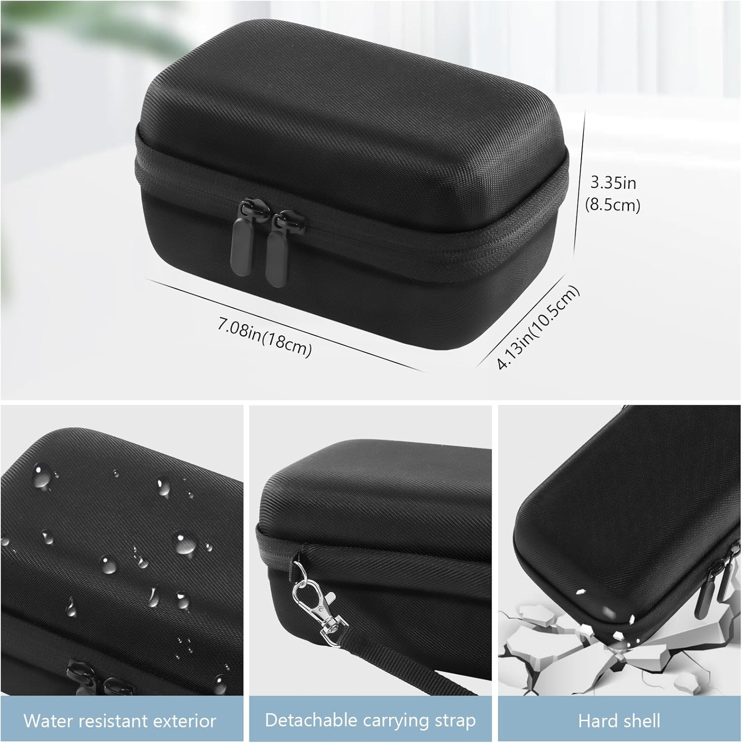 Procase Hard Travel Case for Neilmed Sinus Rinse Packets, Carrying Bag for Maoever Neti Pot Nasal Rinse, Portable Case for Sinus Rinse Bottle and Nasal Wash Salt Packets or Nose Cleaner Kit -Black image number 2