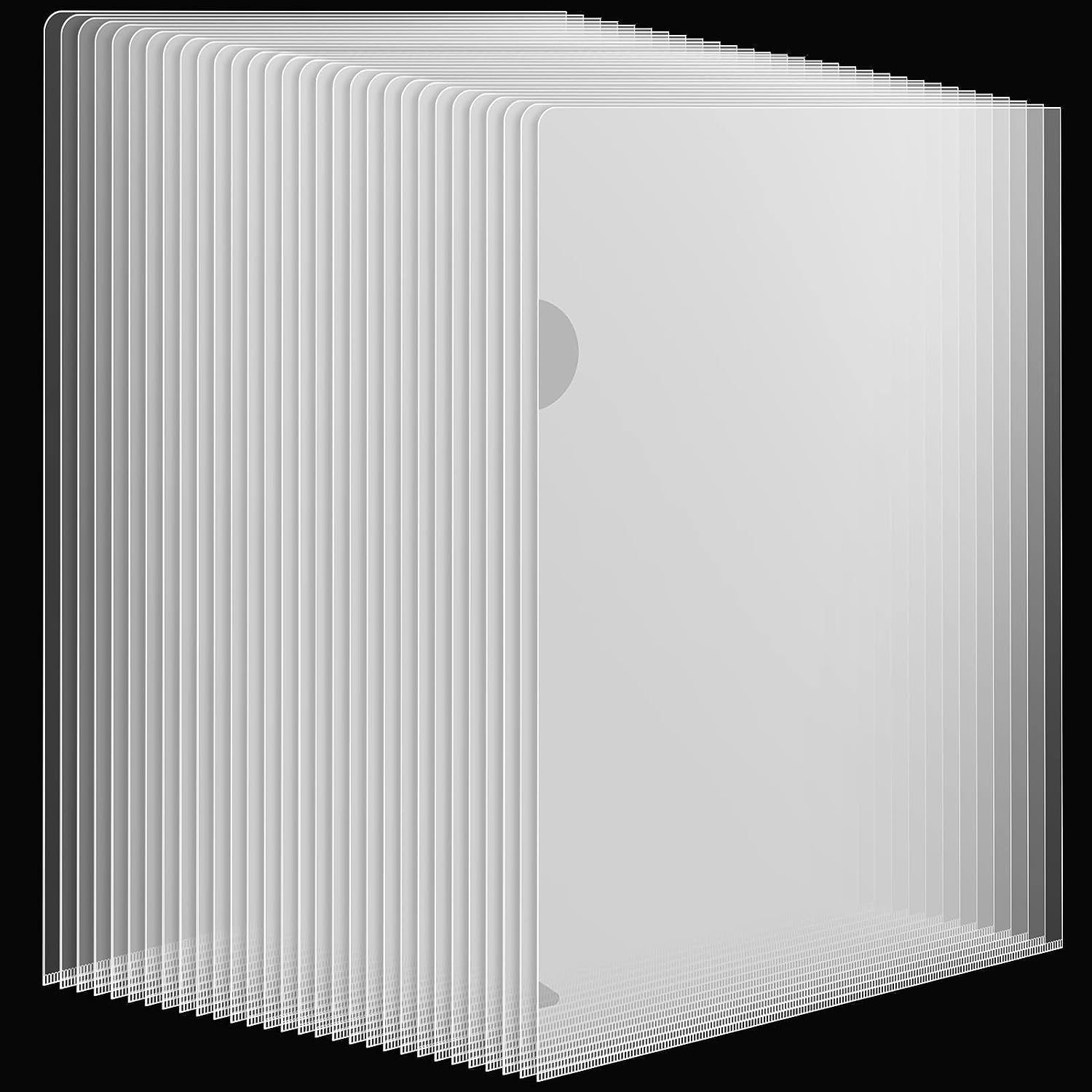 LEOBRO 30 Pack Plastic Folders, A4 Cut Flush Folders for Document, 230 Micron Thickened Open Top & Side Plastic File Folders, A4 Size Clear Wallets, Page Protector for School, Office Paperwork image number 2