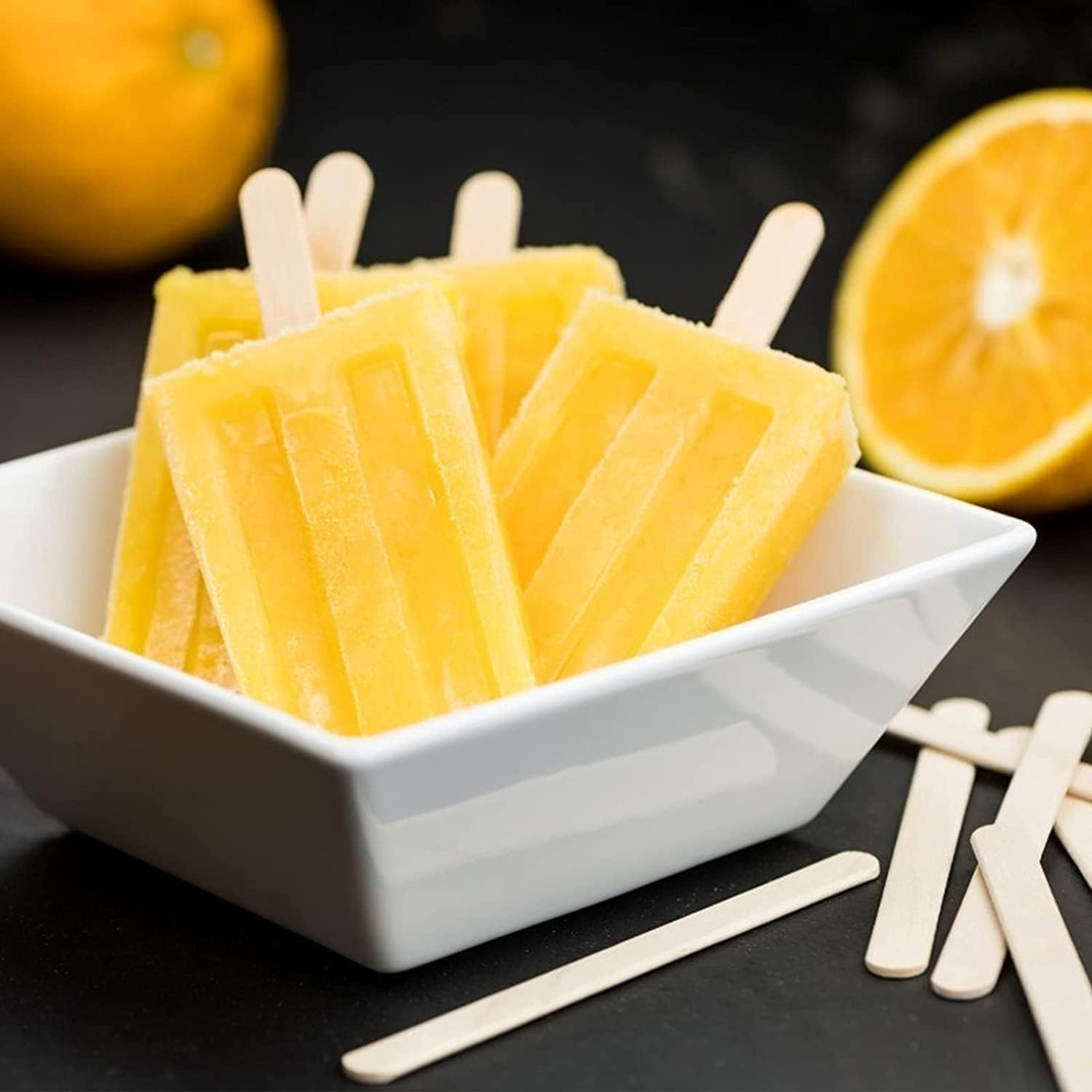 50/100/150Pcs Wooden Craft Sticks Paddle Popsicle Coffee Stirrers Ice Cream Stick Kids Multi-Purpose Popsicle Sticks for Crafts, ICES, & Ice Cream DIY (50)