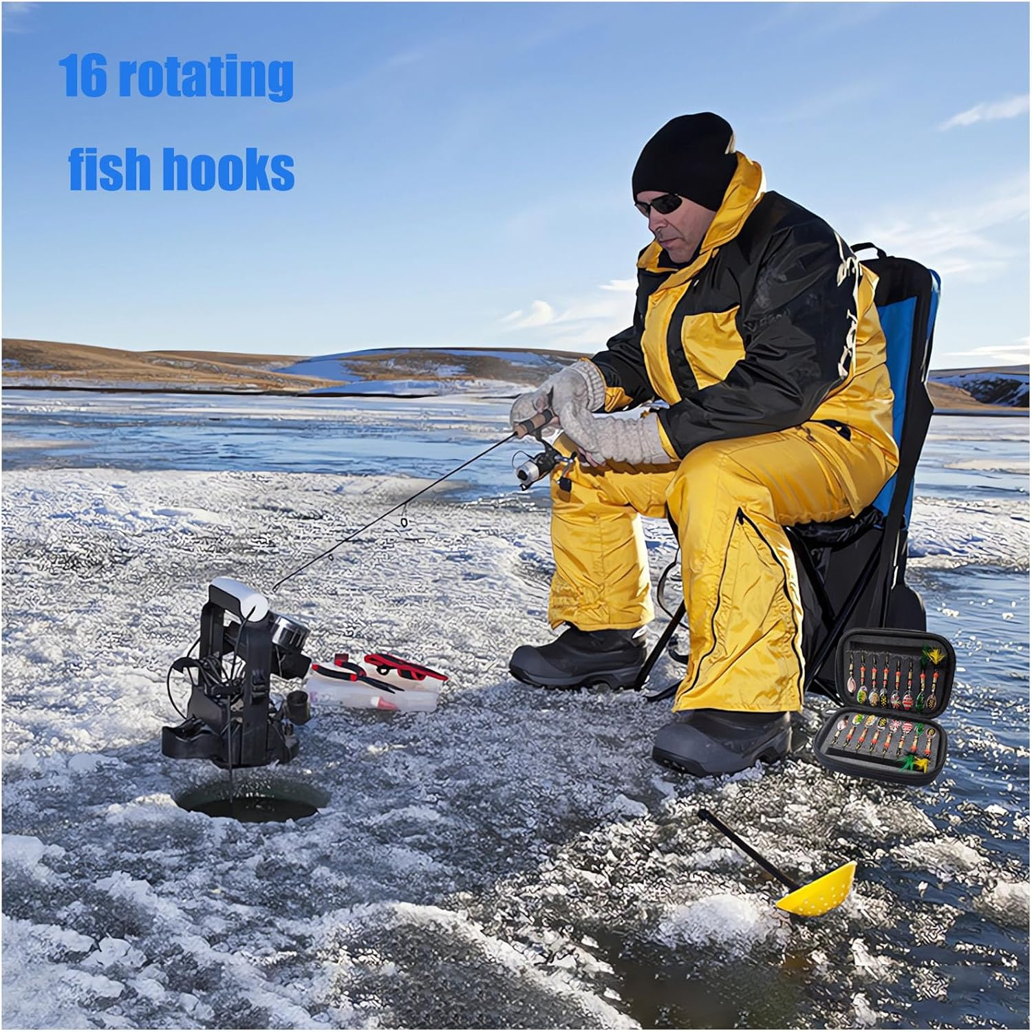 Naturezhen Spinner Fishing Lures, Trout Baits Fishing Tackle, Triple Fishing Hooks for Freshwater Fishing with Portable Carry Bag, Hard Metal Spinner Baits for Bass Trout Salmon 16Pcs image number 4