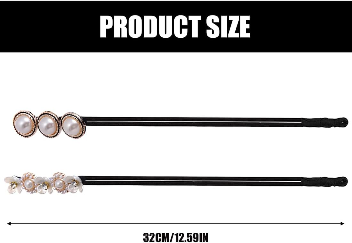 EYVRPAU Pack of 2 Magic Hair Buns, Pearl Flower Hair Bun Maker, Women'S Doughnut Hair Bun Maker, Magic Hair Bun Maker for Women, Hair Bun Maker Set for Children, Girls, Women image number 5