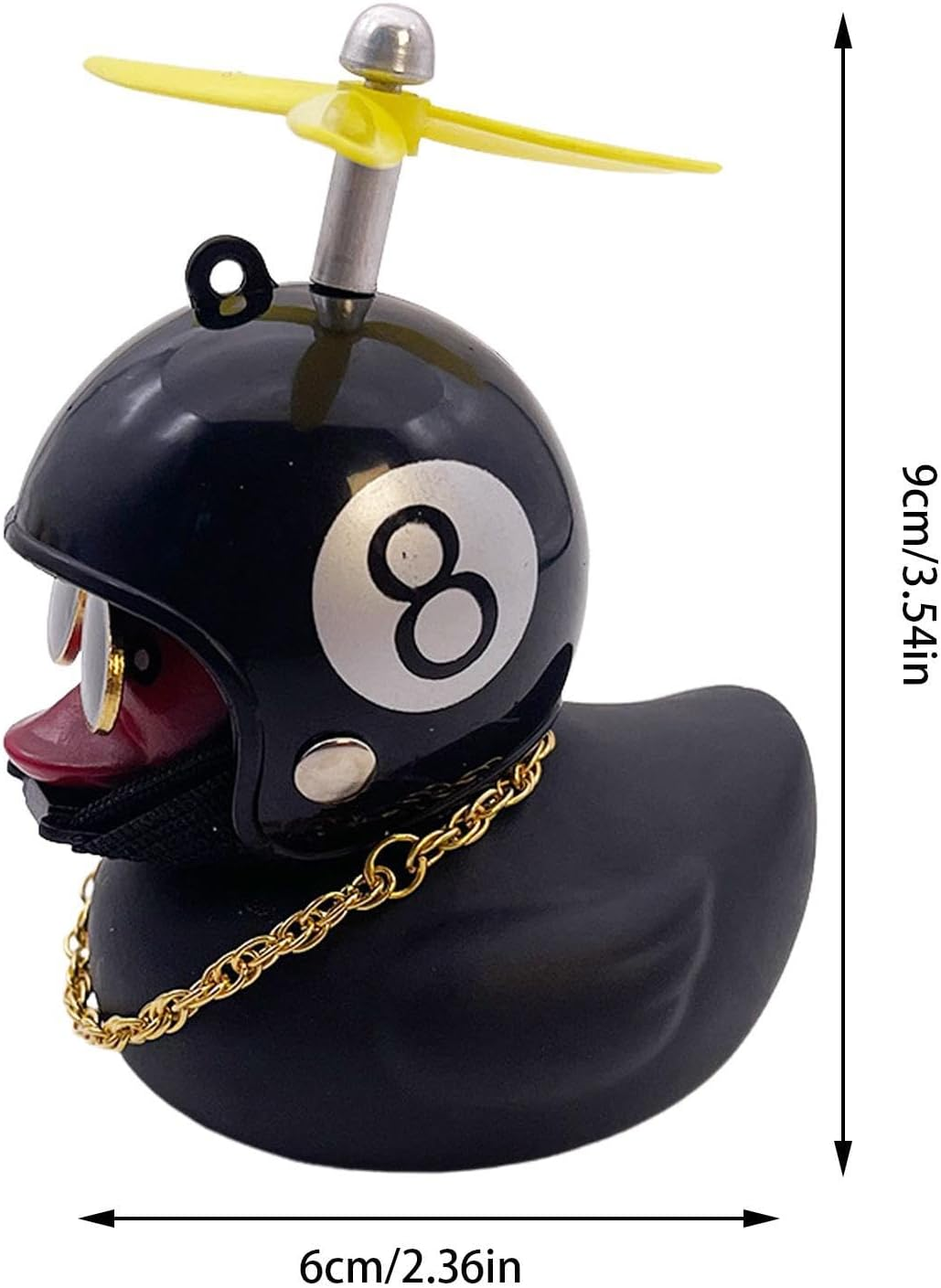 Duck Car Ornament - Car Ornaments Little Duck | Rubber Duck Toys Car Decorations, Duck with Propeller Hat, Motorcycle Home Decor Buniq - Heiba-Little Black Duck image number 4