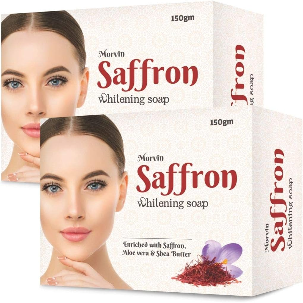Morvin Saffron Whitening Soap with Saffron Scent, Special Exfoliating Feature Bathing Bar for Glowing Skin - Chemical Free, for All Skin Types (150Gms,Pack of 2) image number 6