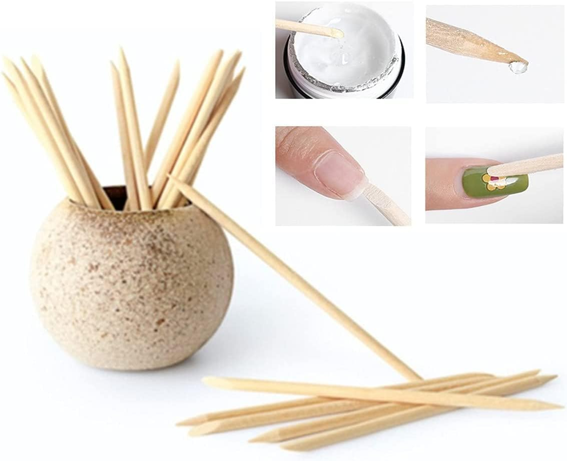 200 Count Nail Art Wood Sticks Wooden Cuticle Remover, Orange Wood Stick Cuticle Pusher Remover, Pusher Manicure Pedicure Tool Disposable(4.6 Inch)