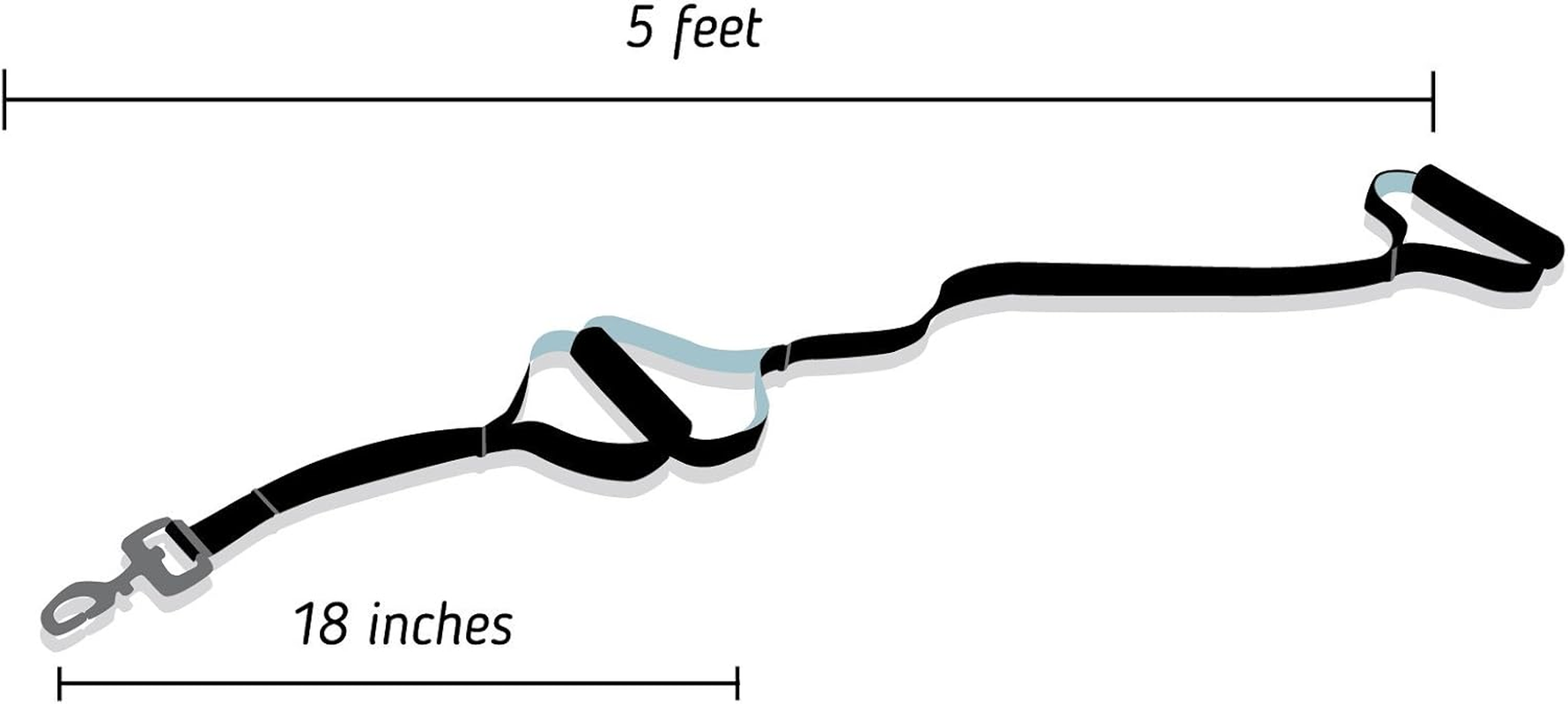 Leashboss Original - Heavy Duty Two Handle Dog Leash for Large Dogs - No Pull Double Handle Training Lead for Walking Big Dogs (Black) image number 5