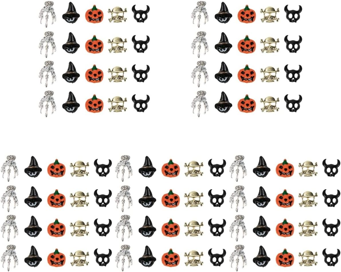 Minkissy 250Pcs Halloween Nail Art Charms DIY Nail Art Charms Halloween Decorations Supplies image number 6