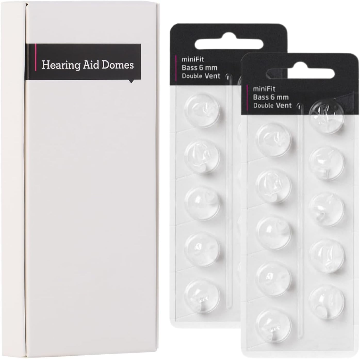 20Pcs Oticon Hearing Aid Domes, Minifit Bass 6MM Double Vent Domes for Oticon Replacements, Universal Hearing Aid Supplies and Accessories, Oticon Prowax Minifit, Resound Hearing Aid Domes(2-Pack) image number 4