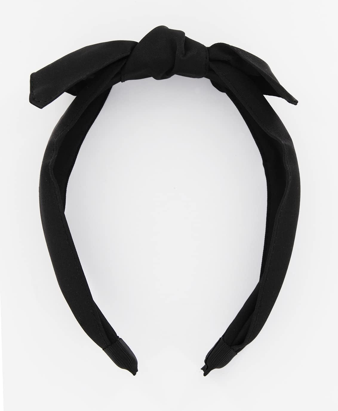 Axy HRS1B Headband with Bow 13 Cm X 4.5 Cm Made of Shiny Fabric Hair Band Vintage Hairband Headband Headband (Black)