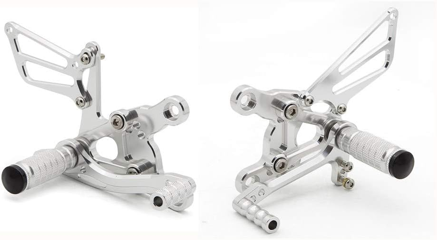 FXCNC CNC Billet Motorcycle Rearset Foot Pegs Rear Set Footrests Fully Adjustable Foot Boards Compatible with CBR900RR 893Cc (SC28) 92-95,CBR919RR (SC33) 96-99,CBR400RR NC29 93-99 - Blue image number 6