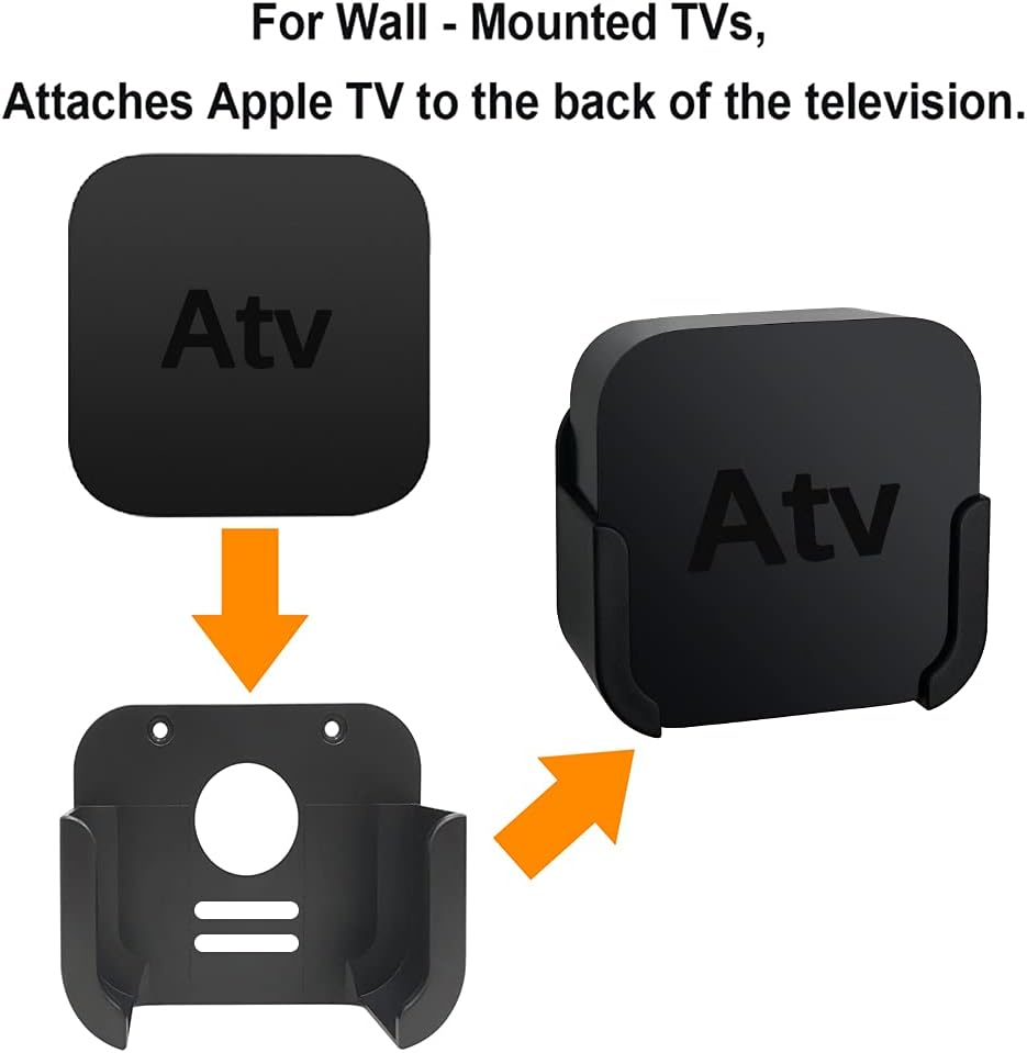 TV Mount Compatible with Apple TV 4Th and 4K 5Th Generation, Sourceton Wall Mount with Black Silicone Protective Case Compatible with 2021 Apple TV 6Th Gen Siri Remote image number 4