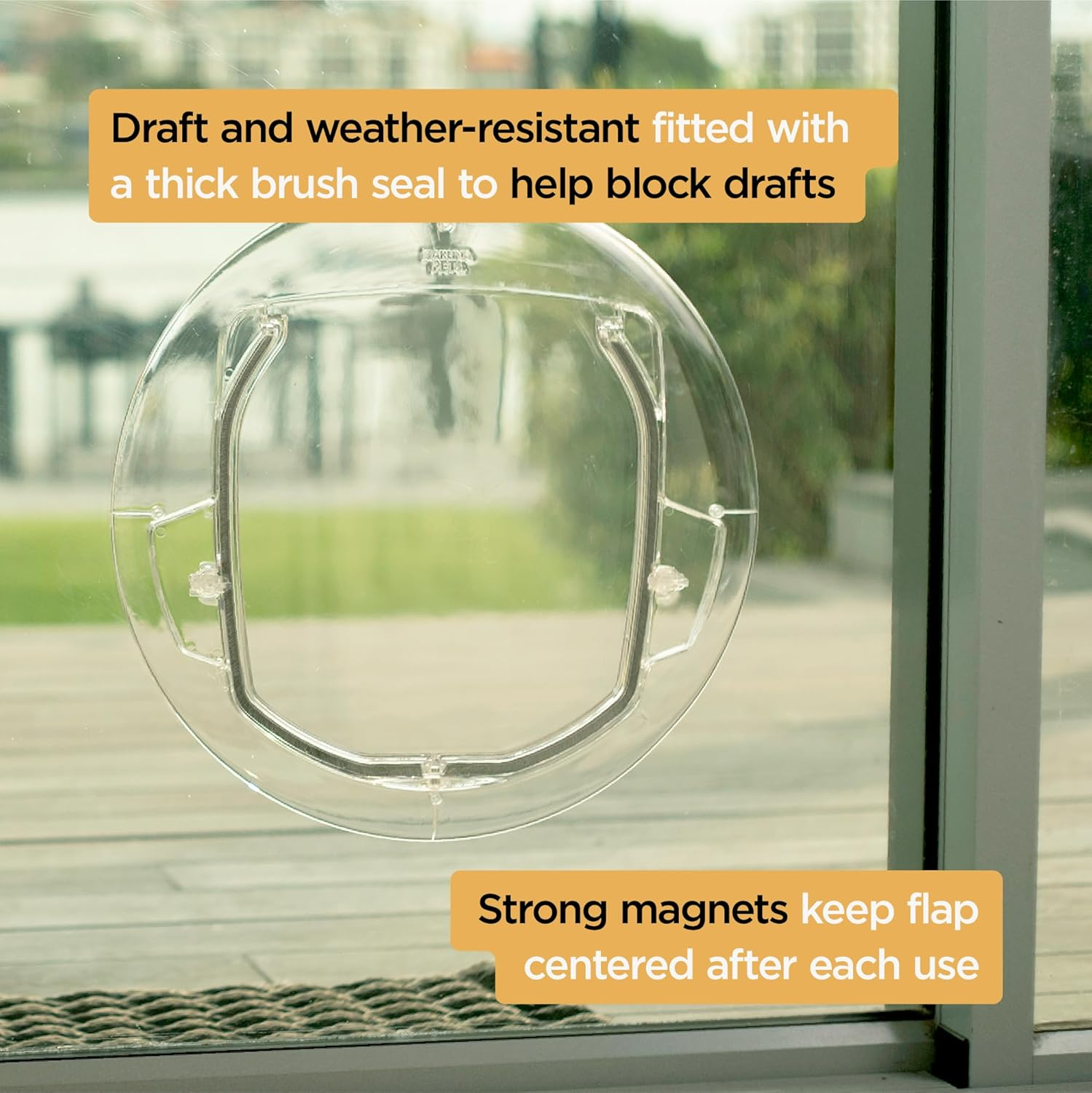 Hakuna Pets Cat & Small Dog Pet Door with 4-Way Locks for Screeens, Glass Doors & Windows up to 0.6" Thick, for Pets up to 20 Lb, Ultra Clear image number 5