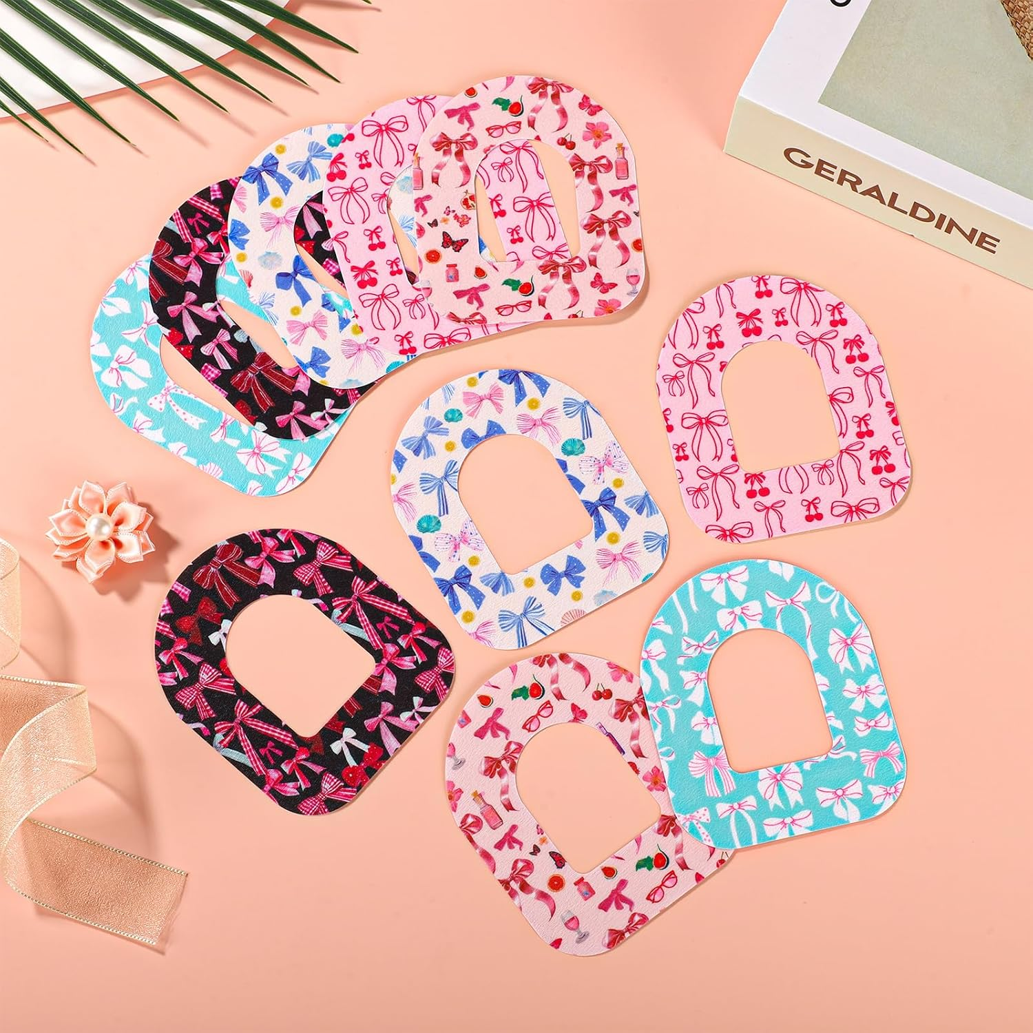 25Pcs Adhesive Patches for Omnipod 5, Waterproof Sensor Cover Sweatproof Protective Stickers Adhesive Tape Compatible with Omnipod 5 Overpatches (Bow-Knot Styles) image number 3