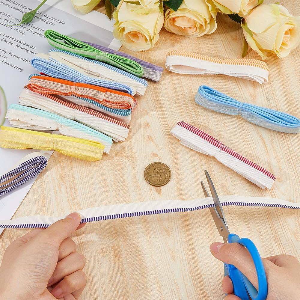 Hysgscwd 52Pcs Book Binding Headbands, 26 Colors 11.8Inch Bookbinding Endbands Book Binding Kit for Beginners, Book Headbands Binding Supplies, Archival Bookbinding Cloth, Book Decoration DIY Crafts image number 5