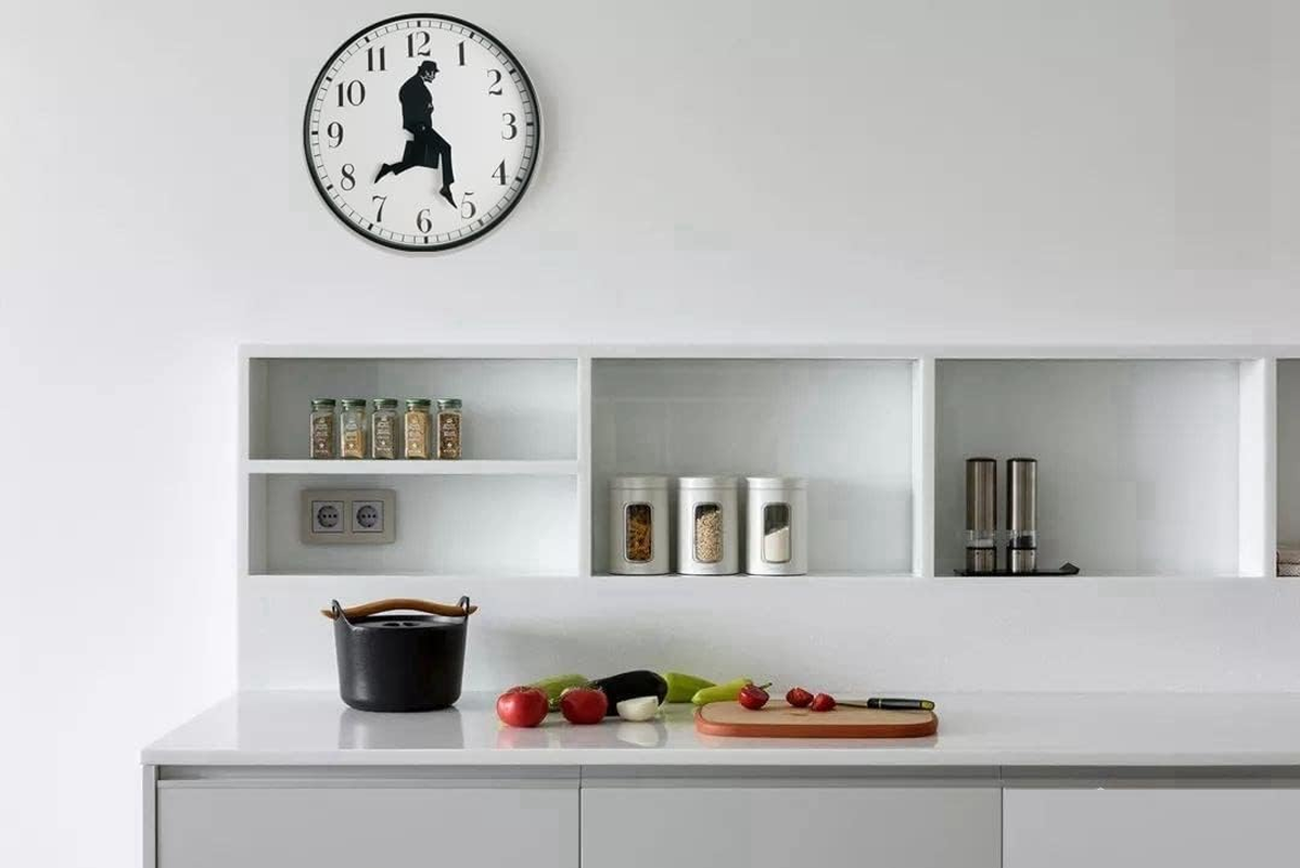 TANKRIN Ministry of Silly Walks Clock, Silly Walk Wall Clock, a Interesting Wall Clock for Bedroom Kitchen Living Room, Novelty Home Decor Gifts (Black)