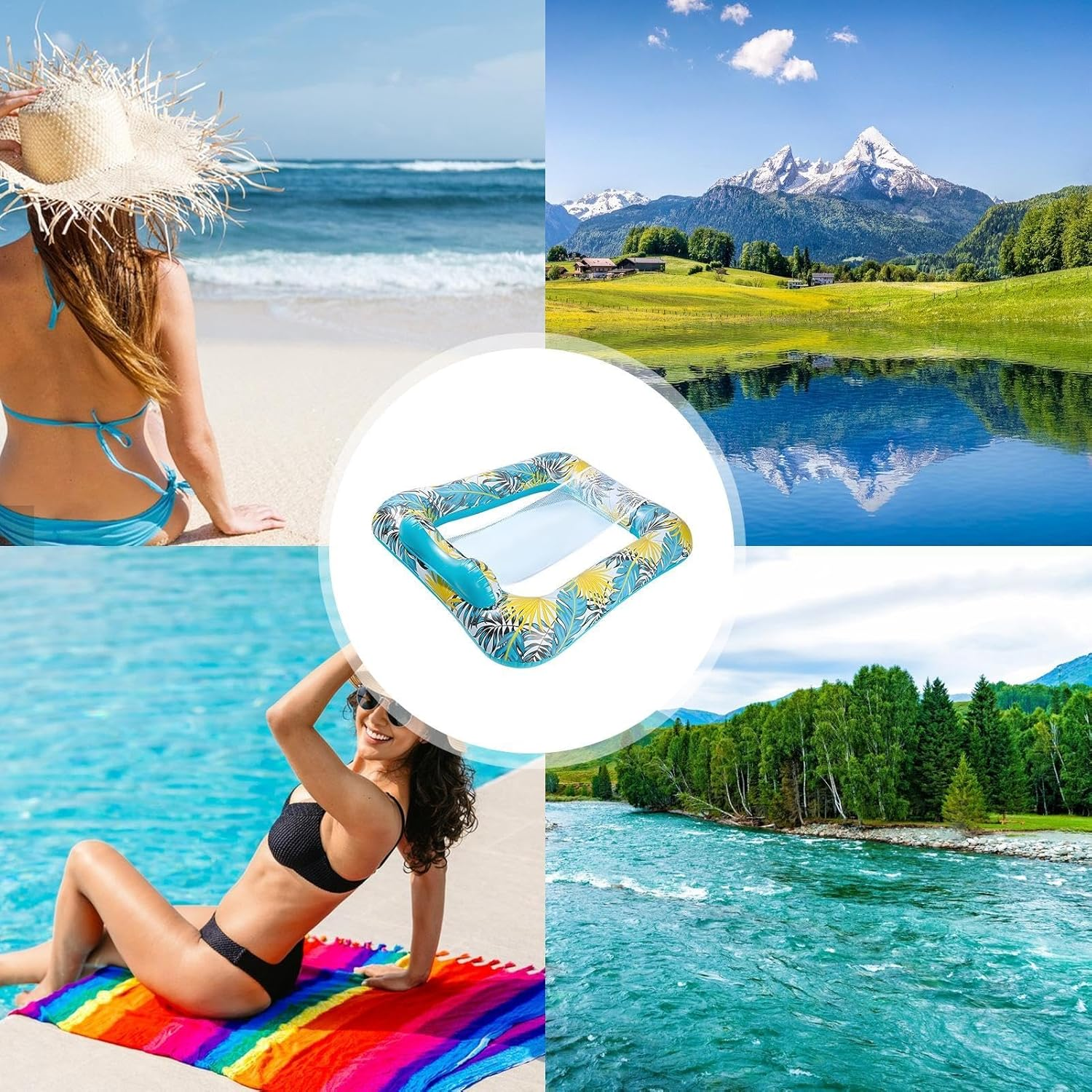 Inflatable Pool Float, Pool Lounger Chair, Foldable and Easy to Store Water Loungers, Pool Lounger for Relaxation by the Pool, Swimming and Outdoor Activities as Well as for Adults image number 2