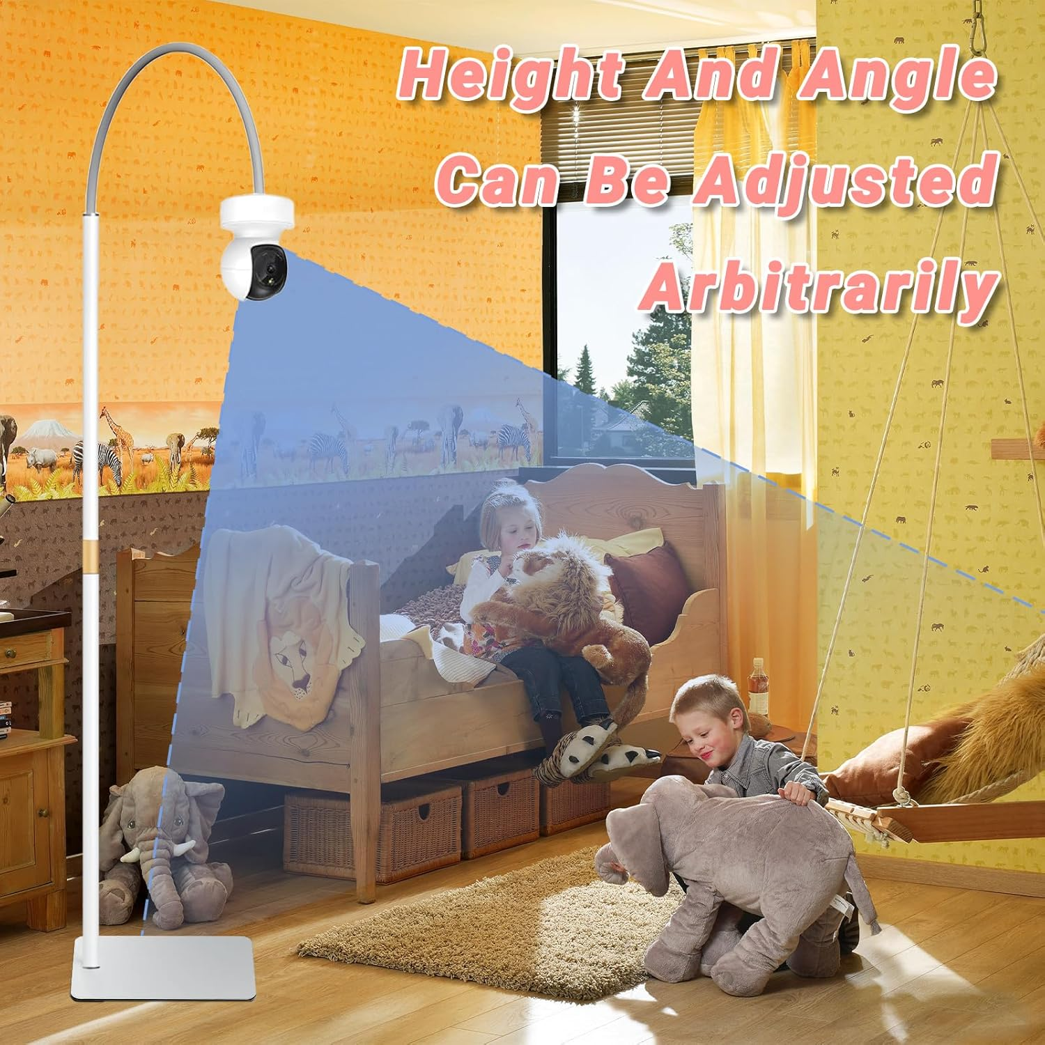 Baby Monitor Floor Stand Holder Compatible with Infant Optics DXR-8 Pro, Motorola, VAVA, Owlet, Arlo & Others with 1/4" Screw Mount, Adjustable Height Stand Holder, Universal & Fixed Safety Mount image number 6