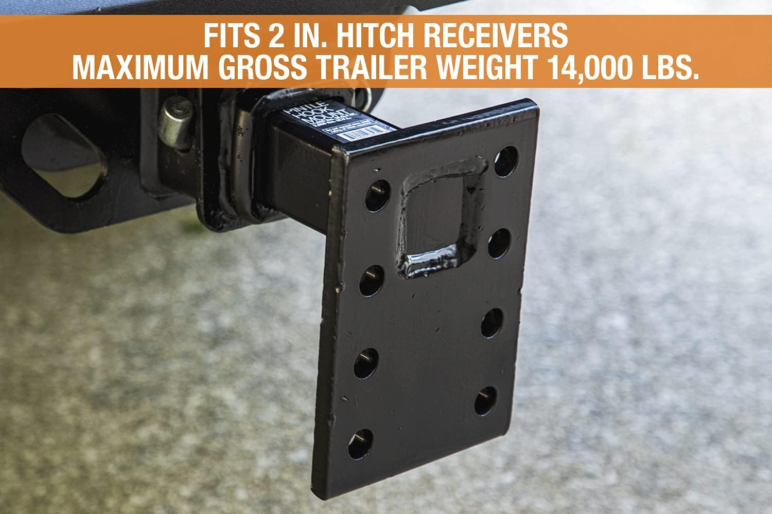 Buyers Products PM87 3-Position Pintle Hook Mount, Black, 9 In. Shank image number 2