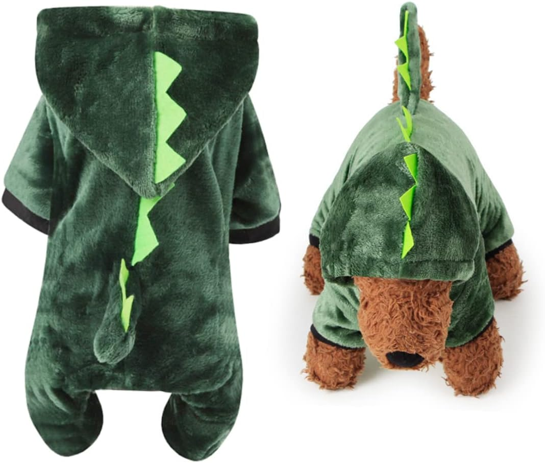 Halloween Dog Costume Dinosaur Dog Outfit Large Size Warm Pet Clothes Winter Jumpsuit
