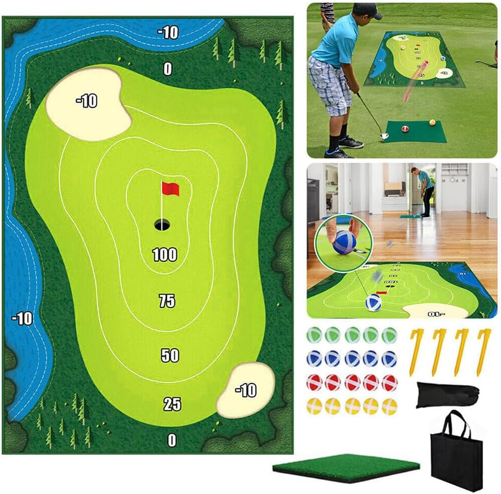 The Indoor Casual Golf Game Set Golf Hitting Mats Golf Putting Royale Golf Game Training Equipment image number 1
