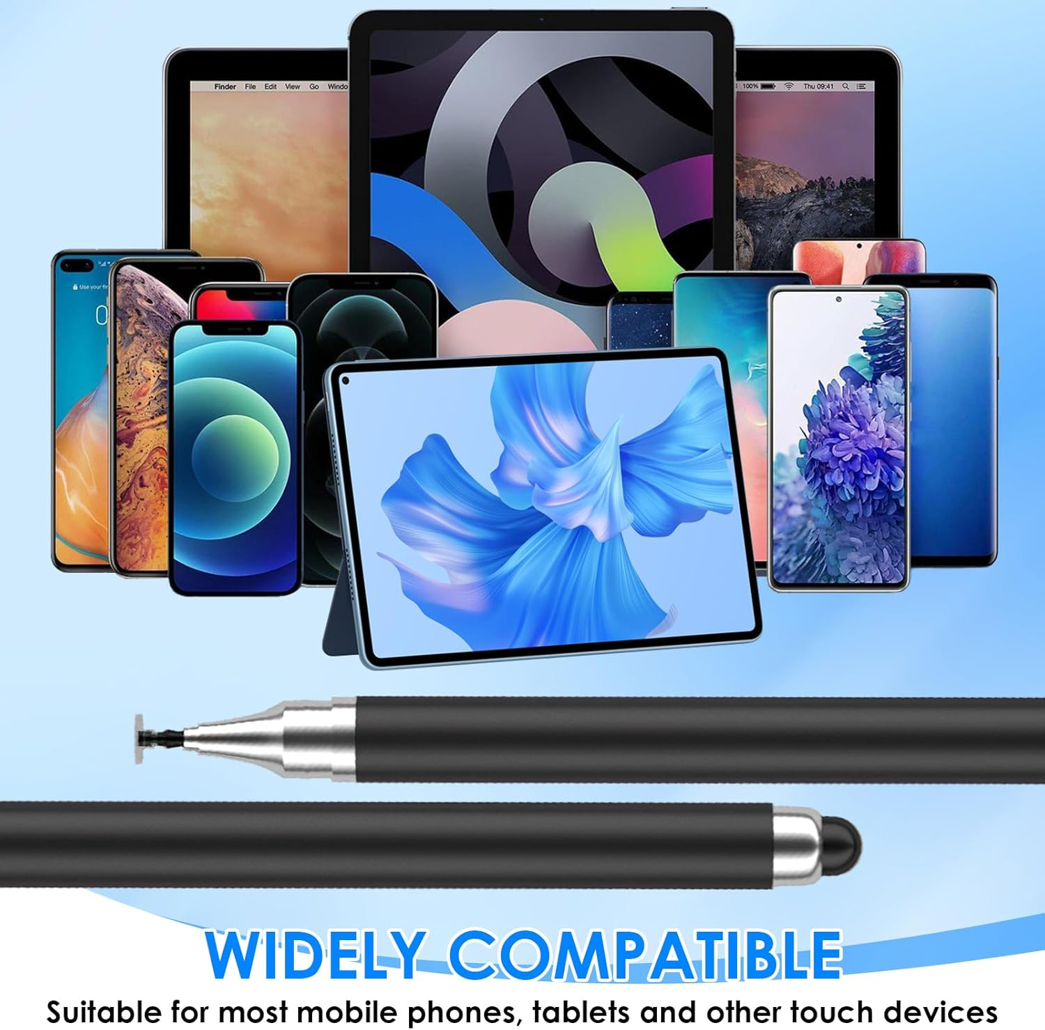 Ozessence 2 Pcs Stylus Pen, Two-In-One Magnetic Stylus Pen Suitable for Tablets Iphone Ipad Laptops All Universal Touch Screen Devices (White/Black) image number 5