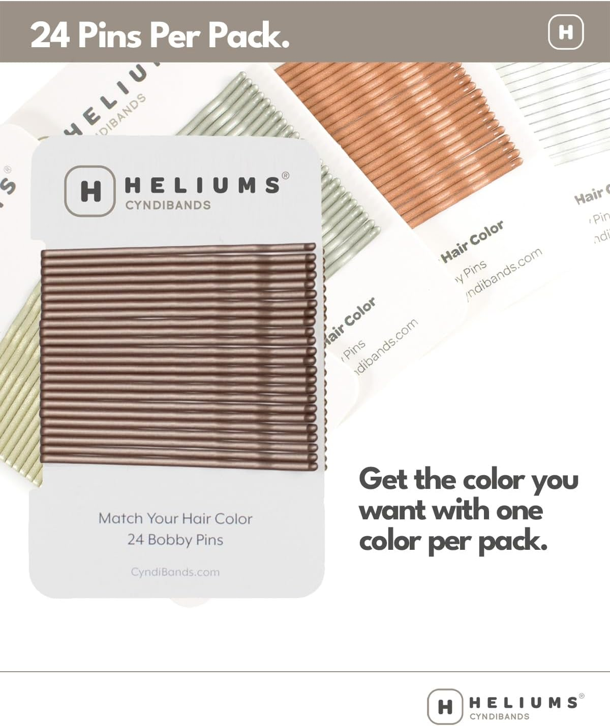 Heliums Large Bobby Pins - Silver Gray - 2.5 Inch Extra Long Wavy Hair Pins - 24 Pack - Auburn image number 4