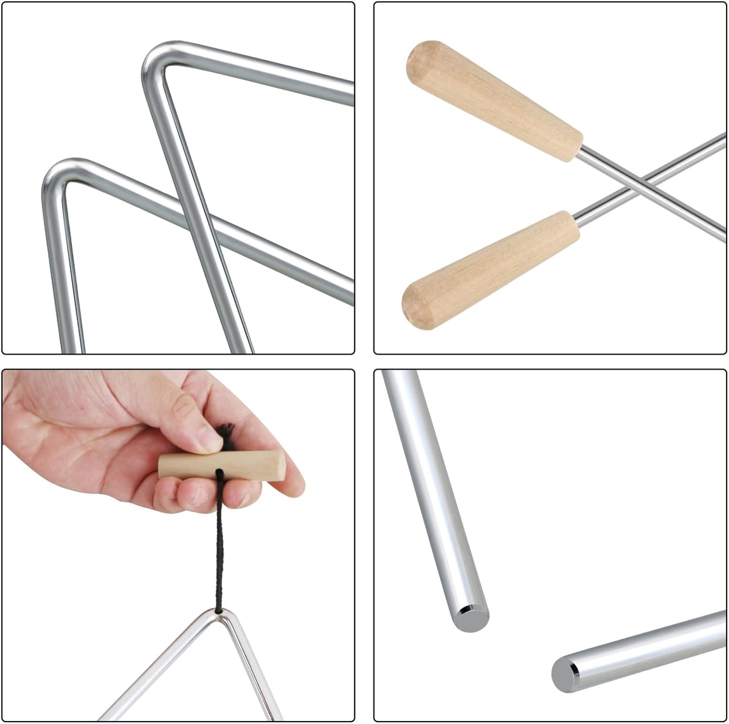 Steel Triangle Instrument - Hand Percussion Triangle | Portable Hand Percussion Triangle Instrument for Morning Parent-Child Education image number 1