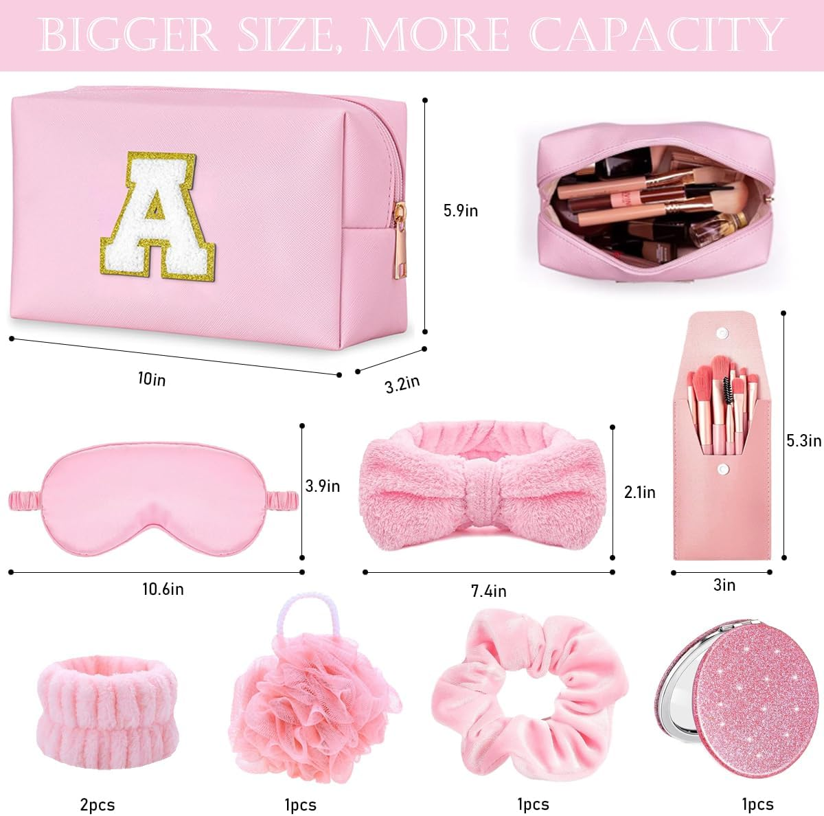 Tindisonka Elegant Spa Set for Women&ndash; All-In-One Kit with Makeup Brushes, Hair Scrunchies, Sleep Mask, Bath Bombs, Skincare & Makeup &ndash; Ideal Gift for Teens, Bridesmaids & More, A image number 4