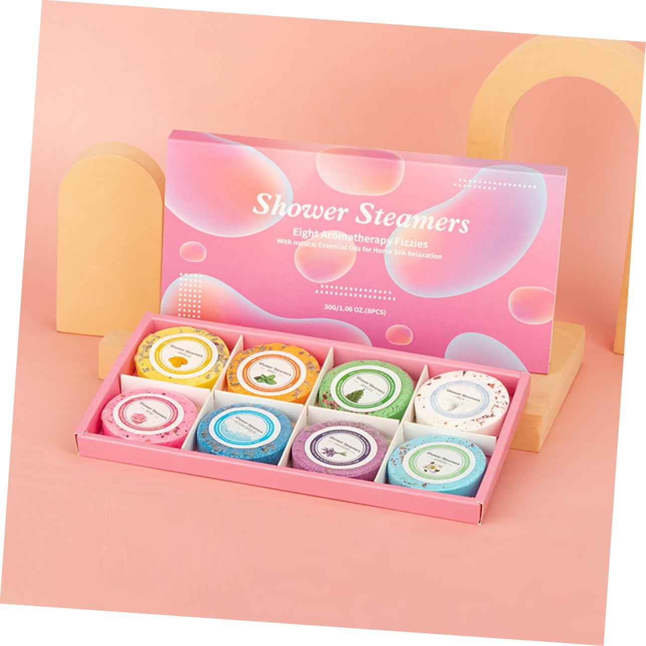 HAMPPLIES Aroma Bath Tablets 8Pcs Essential Oil Shower Drops for Women Bath Fragrance Tablets Aromatherapy Shower Experience image number 3