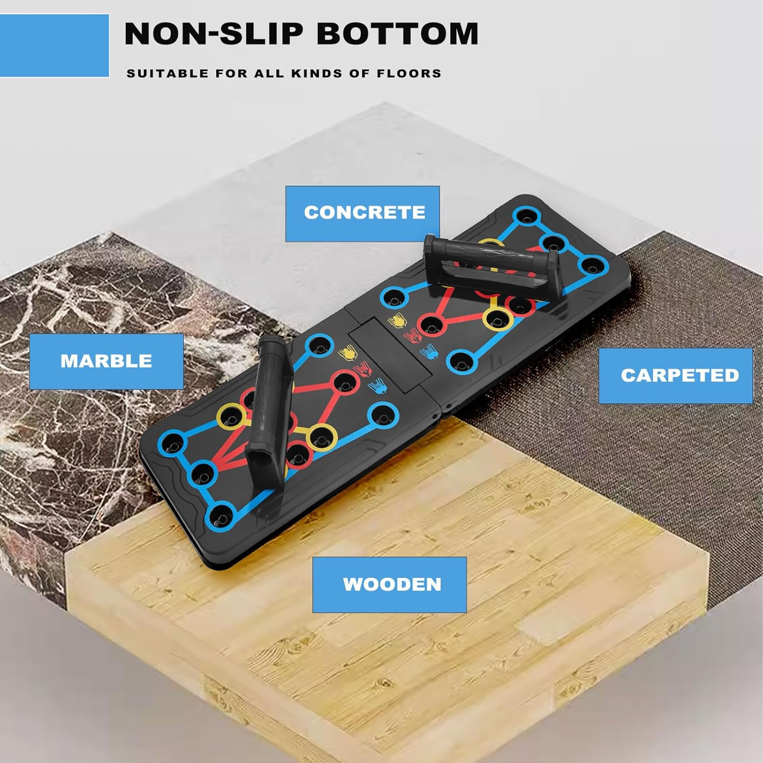 MODY RODY Foldable Push up Board with Non Slip Pads Set | Exercise Push up Bars for Men | Durable Push up Stands Home Gym Accessories image number 5