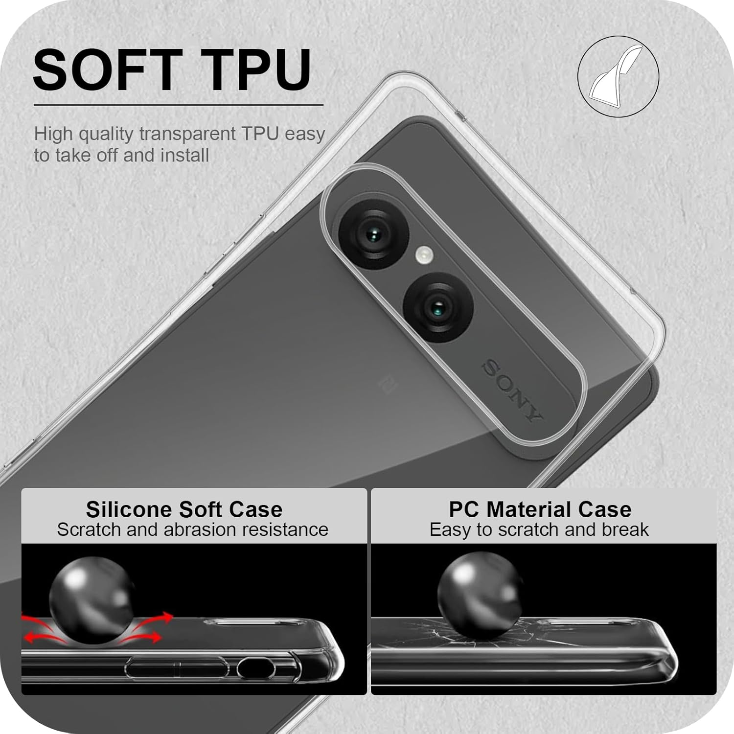 Hidwee Crystal Clear Case Compatible with Sony Xperia 10 VII Case, Non-Yellowing Clear Ultra Thin Soft Silicone TPU Mobile Phone Case Shockproof Scratch-Resistant Anti-Fall Protective Case - Google Pixel 10 Pro Xl-Pcktm image number 7