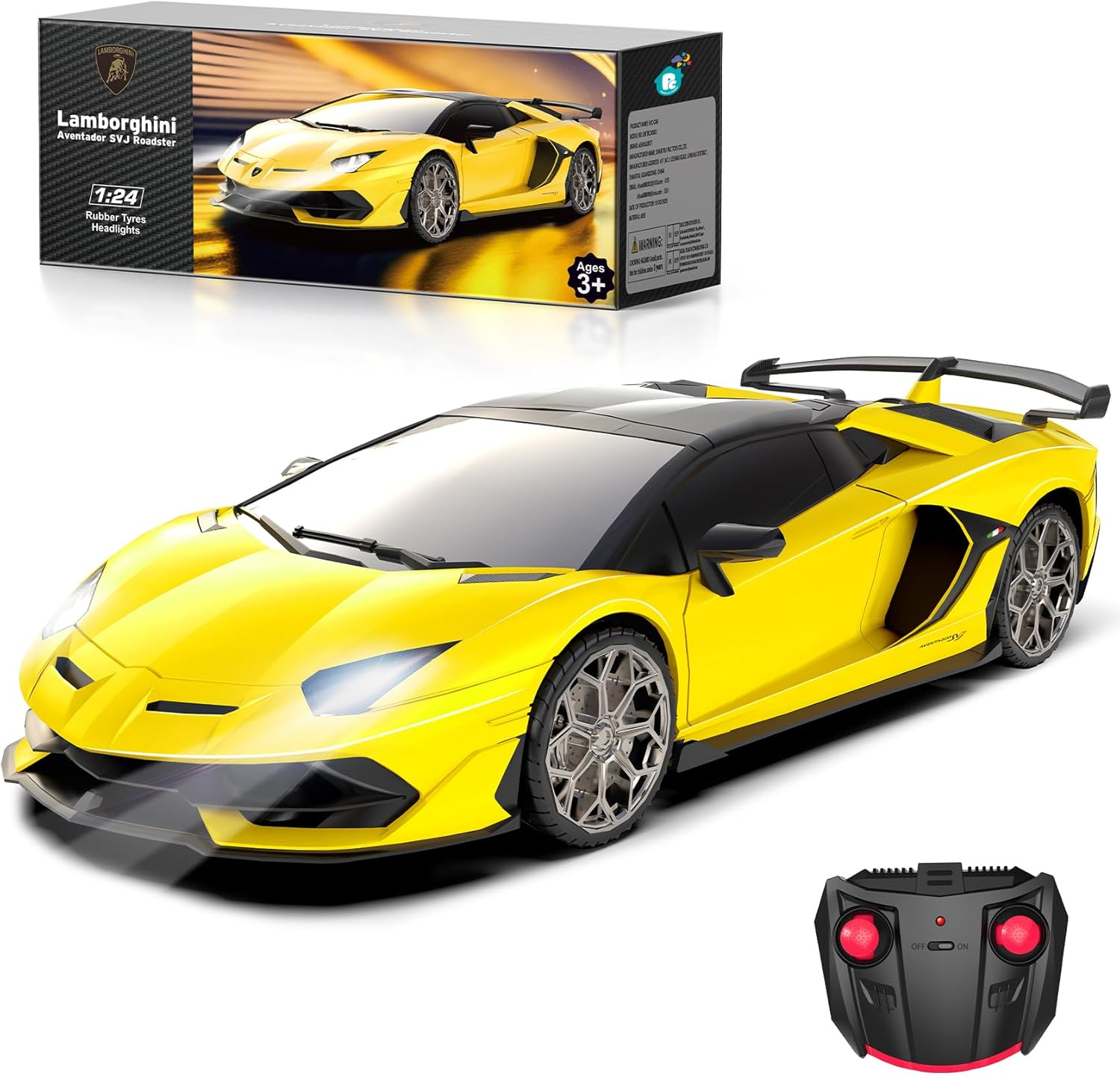 Lamborghini Remote Control Car, 1:24 Scale Electric Sport Racing Hobby Toy Car Lamborghini Model Vehicle for Boys Girls Birthday Gifts, Green