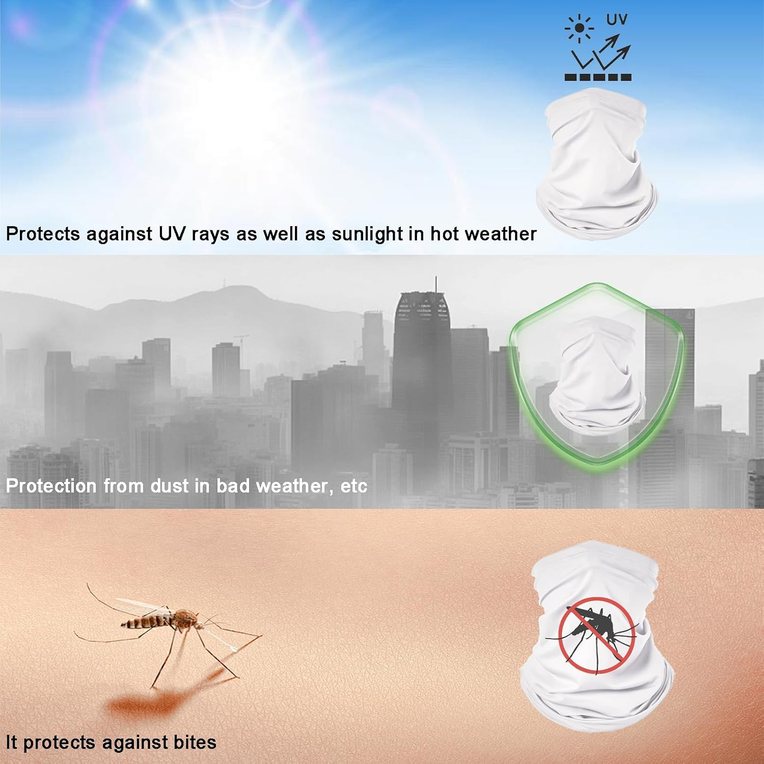 8 Pack Neck Gaiter Balaclava Gator Bandana Face Mask Cooling UV Protection Face Cover Neck Scarf for Men Women image number 1