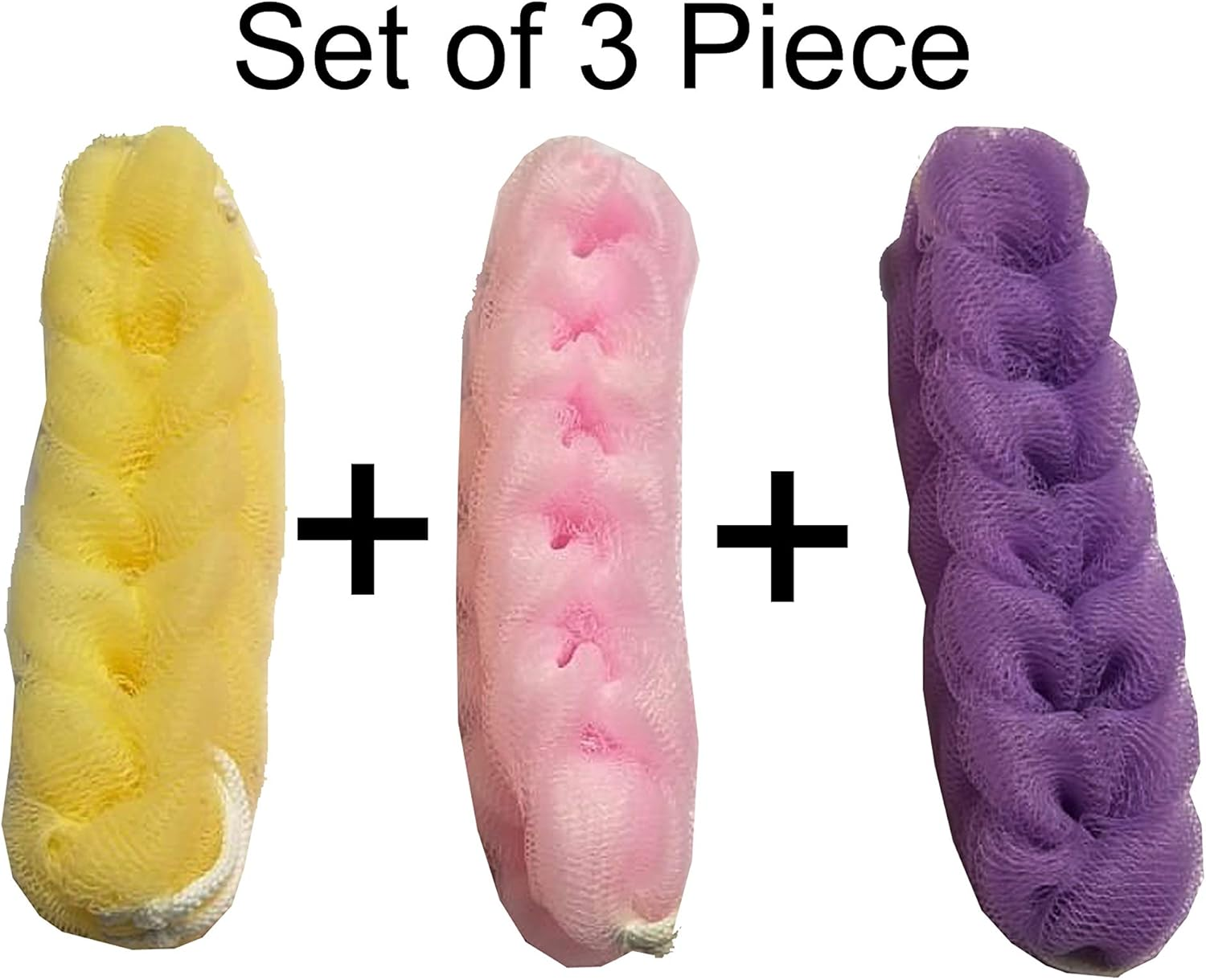 TVASTEE Back Scrubber Bath Sponge Long Loofah for Men and Women (Colour Multi) -Set of 3 image number 3