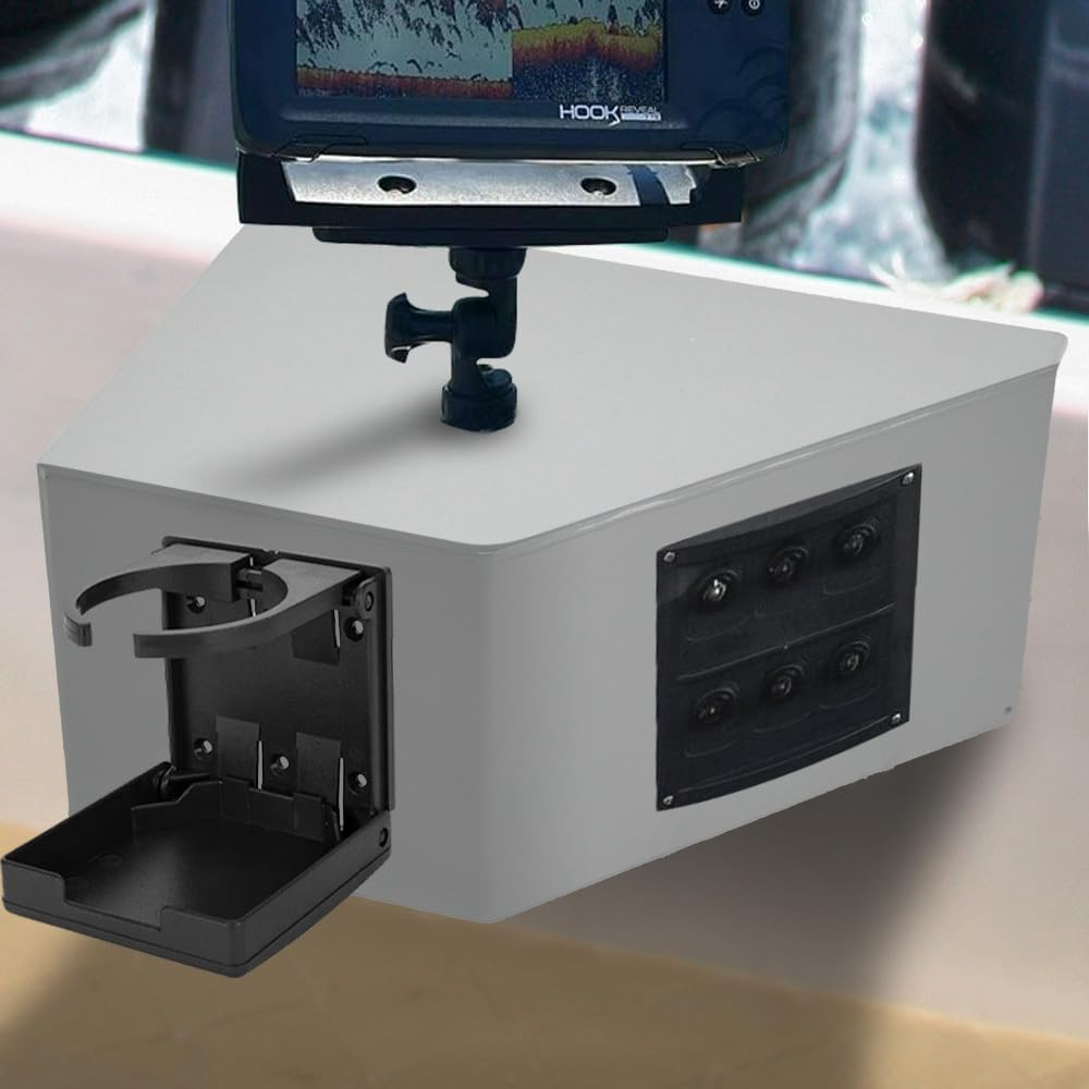 ALSTON Boat Switch Panel Sounder Mount, Side Console Boat Switch Panel Sounder Mount Alloy Bracket Fish Finder Mount Oxidation Aluminium Mount Only image number 4