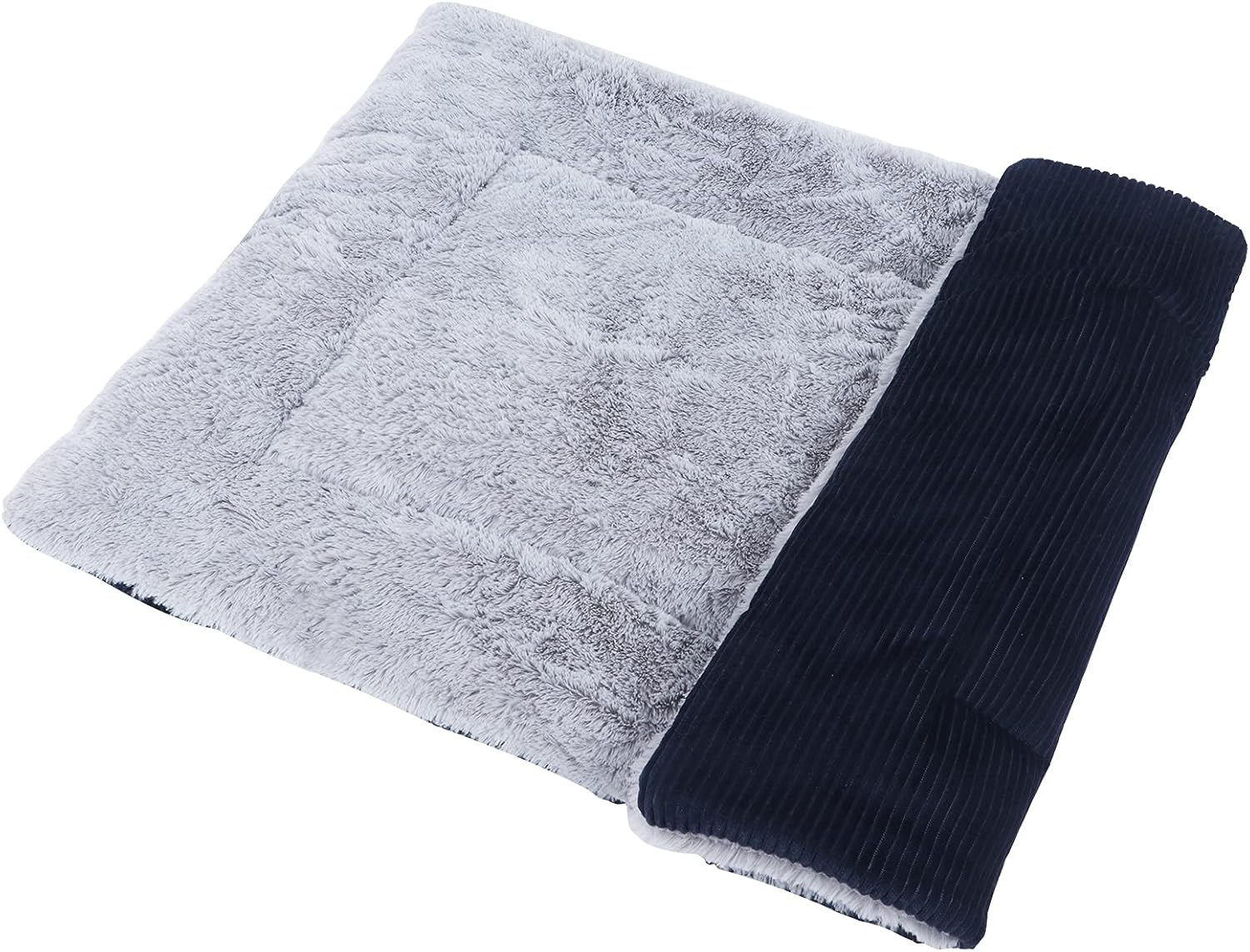 Vejaoo Dog Bed Mat Washable Cat Cushion Soft Premium Plush Dogs Mattress Sofa Dual Purpose Clearance for Small/Medium/Large Dog XZ014 (S(60 * 45CM), Wick Dark Blue)