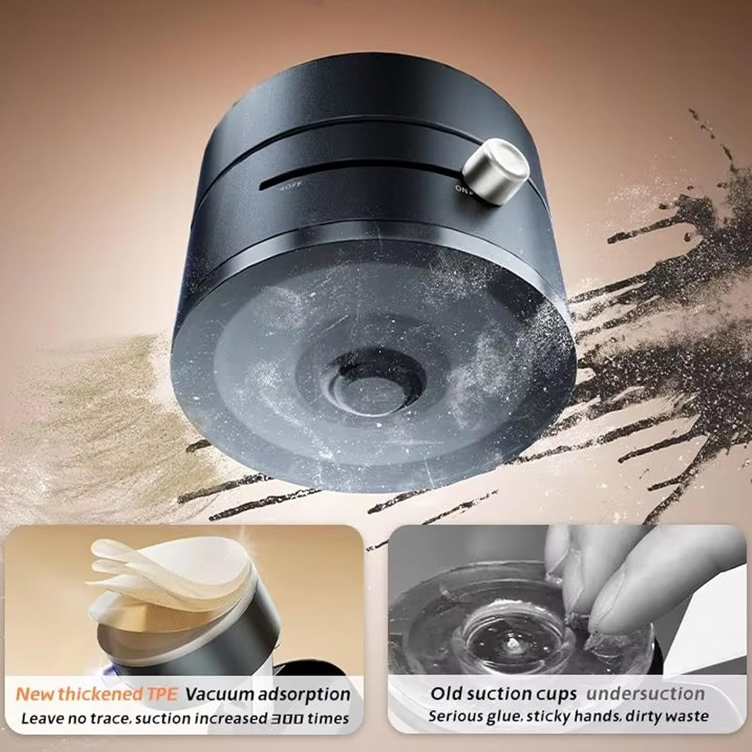 2025 Pro Magnetic-Vacuum Phone Mount - Foldable & Telescopic Car Holder with 360&deg; Rotation for 4WD Dashboards & Office Desks (Black)