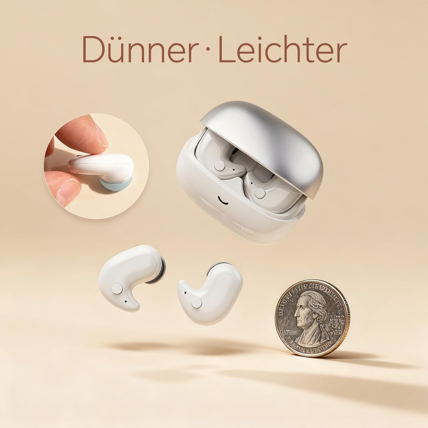 Xmenha In-Ear Sleep Bluetooth Wireless Mini Headphones Side Sleeper Wireless Sleep Headphones Earbuds Invisible Sleep Headphones Small Ears In-Ear Headphones Bluetooth Wireless Earphones image number 4