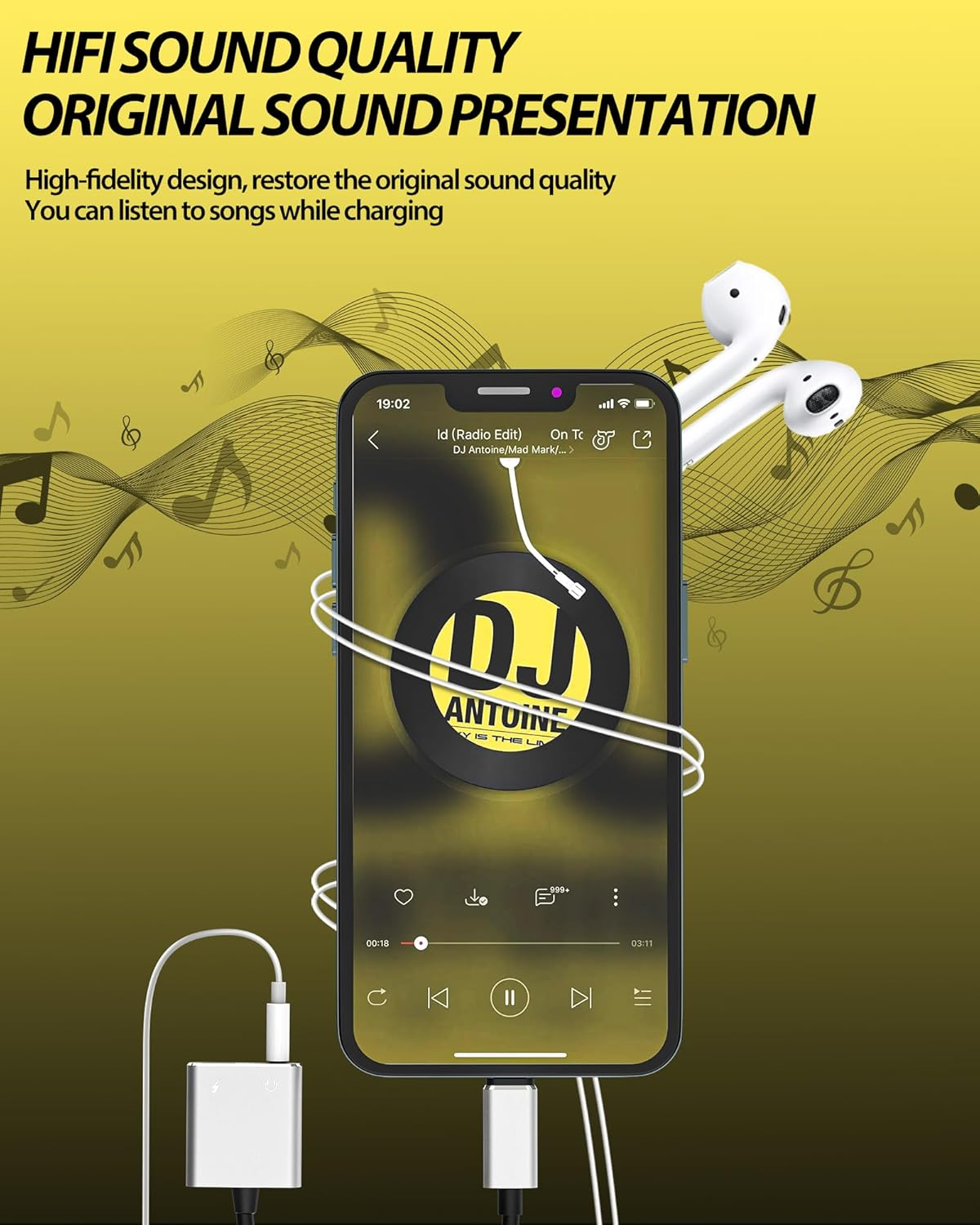 Lightning to 3.5Mm Jack Iphone Aux Adapter (2 in 1) Charger Headphone Splitter Cable Apple MFI Certified Audio Dongle Cord Earbud Charging Converter for 14 13 12 11 Pro Max X Xr Xs 7 8 plus 3.5+L image number 1