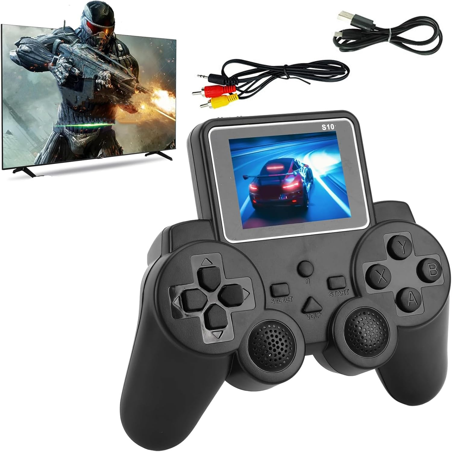 Portable Retro Handheld Game Console, Portable Electronic Gaming Console, Video Retro Gaming Console with 3.0 Inch Screen, AV TV Connection, 1020Mah Rechargeable, Single Player Multiple Games