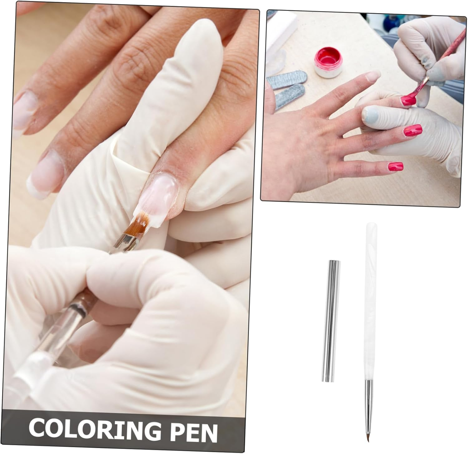 PACKOVE Professional Manicure Pen Tool Nail Art Pens Brush Nail Salon Supplies image number 4