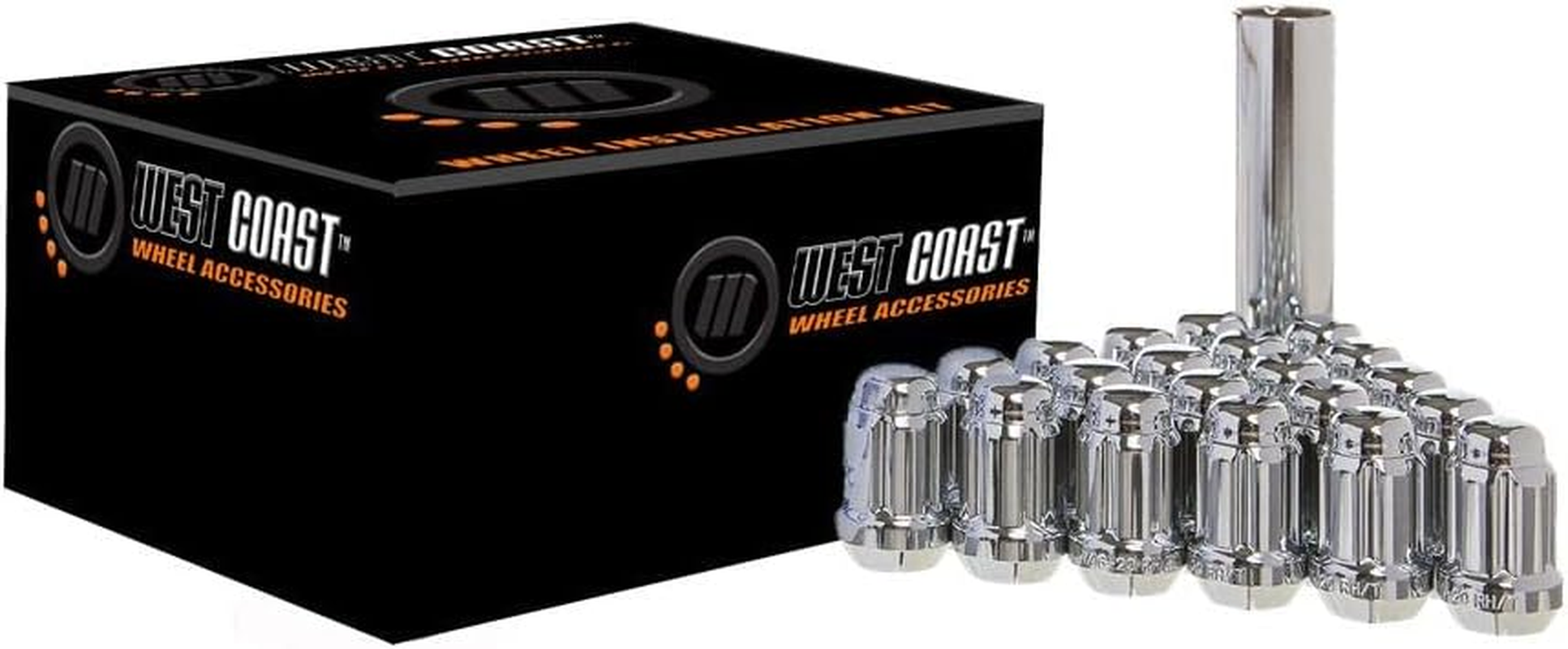 West Coast Accessories W55125S 12 Mm X 1.25" Spline Closed End Wheel Lug Nut Installation Kit - 5 Lug