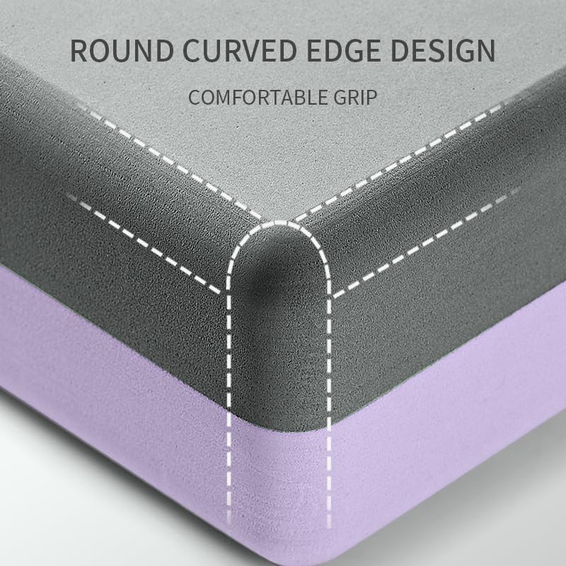 Yoga Blocks, High Density Yoga Bricks 2 Pack/1 Pack, Multicolour Lightweight EVA Foam Blocks for Yoga, Pilates, Meditation - Yoga Accessories for Stability, Balance, Deepen Stretches image number 5