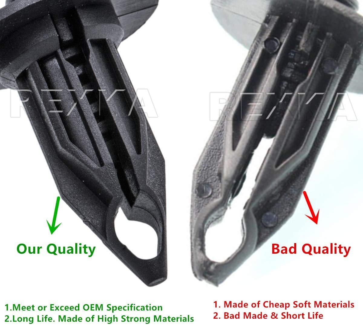 Rexka 20Pcs Bumper Cover Retainer Clips 12Mm Push Pin Compatible with Chrysler 6502625 07-18 Jeep Wrangler & Wrangler Unlimited JK Dodge Dakota Durango Ram 1500 2500 3500 4500 5500 GM 10140480 image number 4