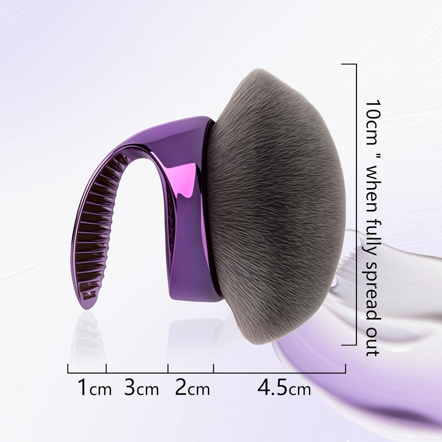 Ouqiesli Large Kabuki Body Makeup Brush - Fluffy Foundation & Self Tanner Applicator for Face and Legs, Vegan Bronzer Tool image number 4